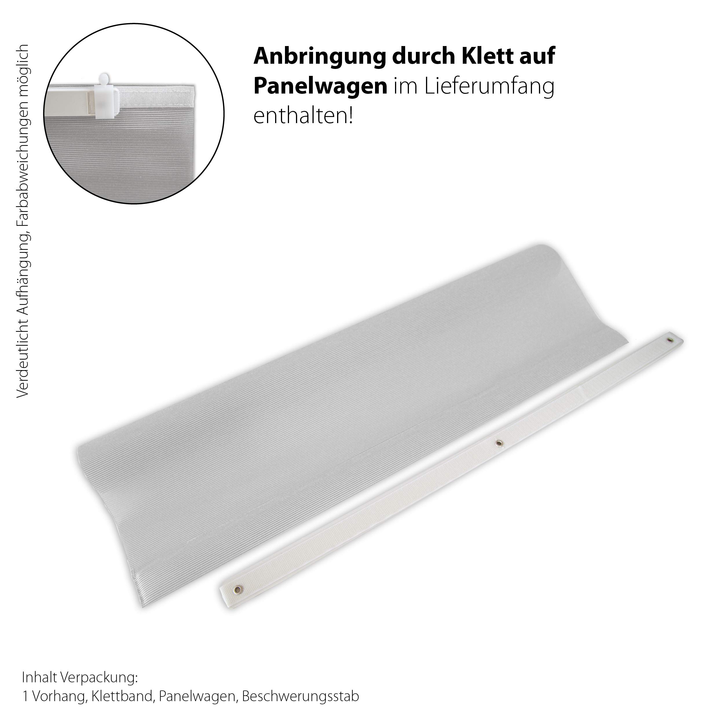 Homing halbtransparenter Flächenvorhang Uni Schiebegardine Weiß | Wohnzimmer Schlafzimmer Kinderzimmer 245 x 60 cm(1Stück)