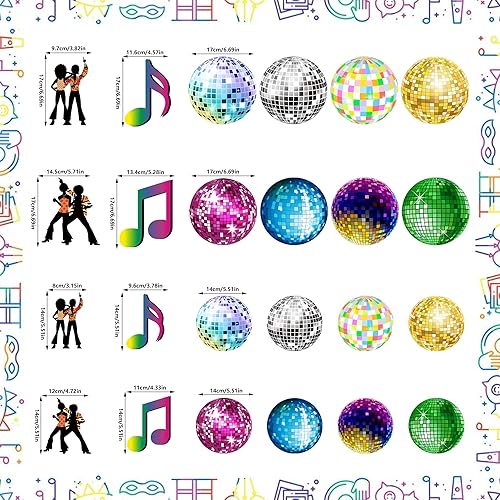 Miniatura 2 de 54 piezas de decoración de fiesta de discoteca, espirales colgantes de bola de discoteca de los años 70, remolinos colgantes para decoración de