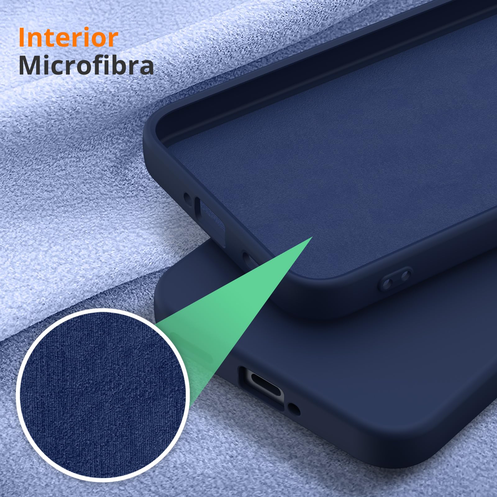 Oududianzi - Cover per Oppo Reno 15 F 4G / 5G, Custodia Silicone Liquido, Interno in Microfibra Morbida, Protezione Antiurto Resistente - Blu Notte