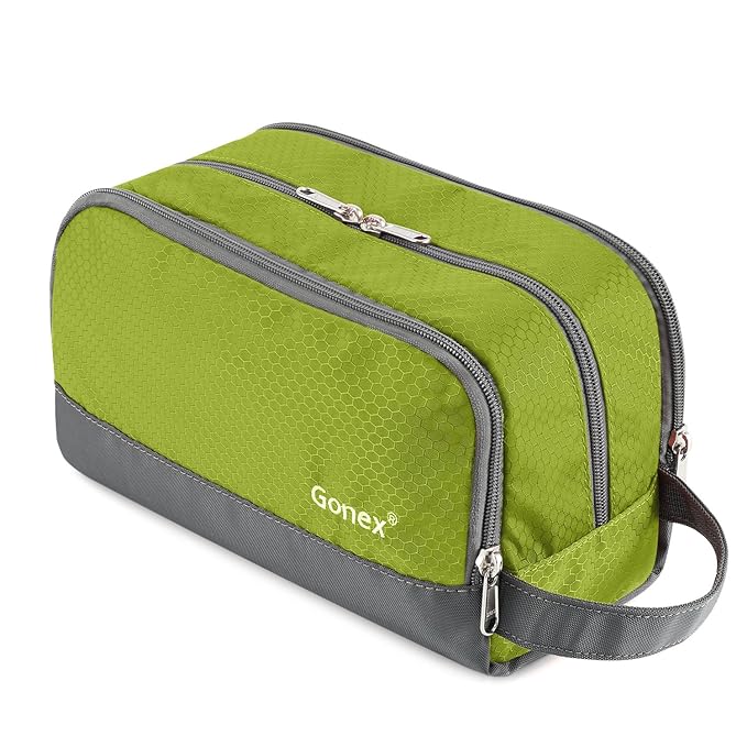 Gonex Travel Toiletry Bag Nylon, Shaving Bag Toiletry Organizer Green