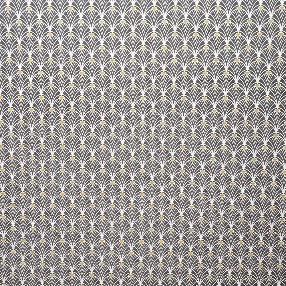 Oh Sew Crafty Limited Grey Cotton Rich Panama Art Deco Geometric Fans Digitally Printed Fabrics 140Cm Sold Per Metre (Grey)