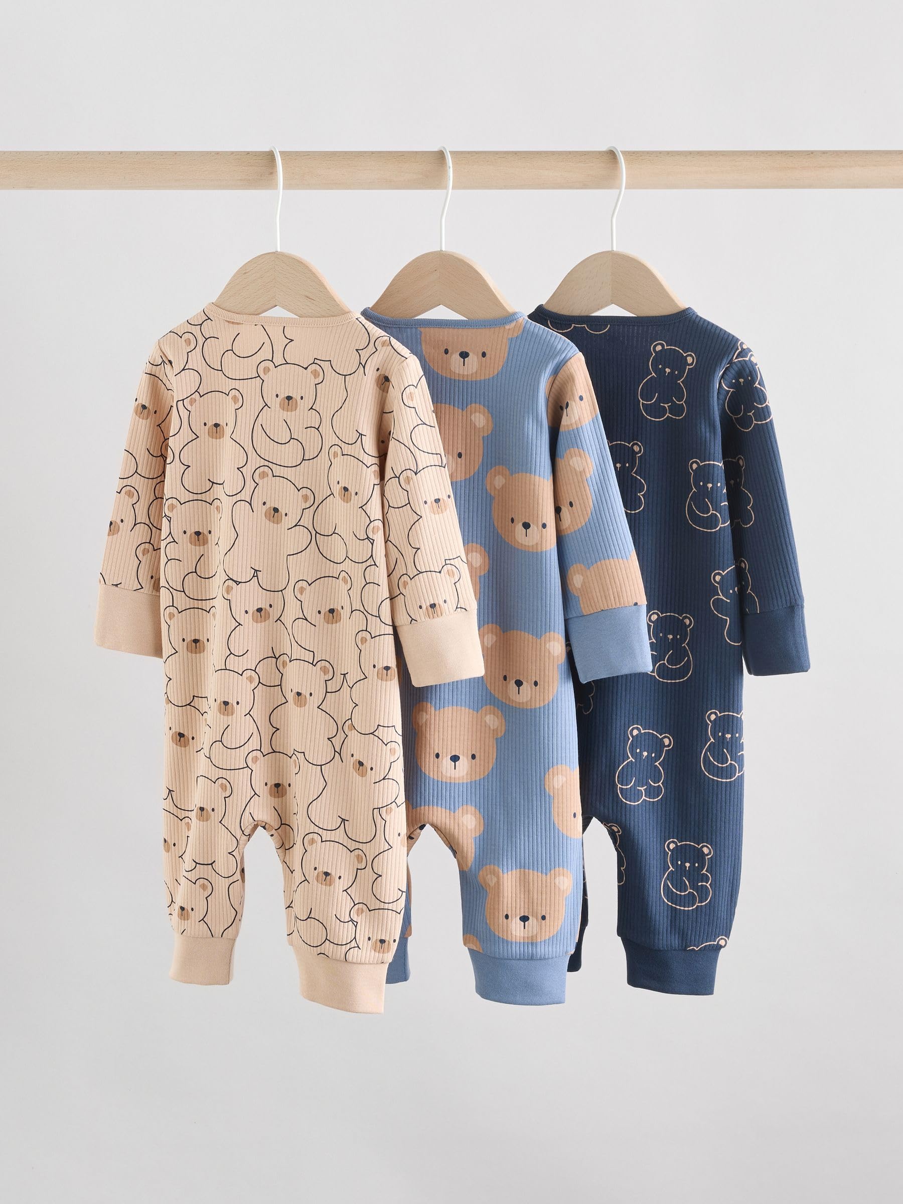 NEXT Bébé garçon Dors-Bien bébé en Coton sans Pieds à Zip Double Sens, Lot de 3