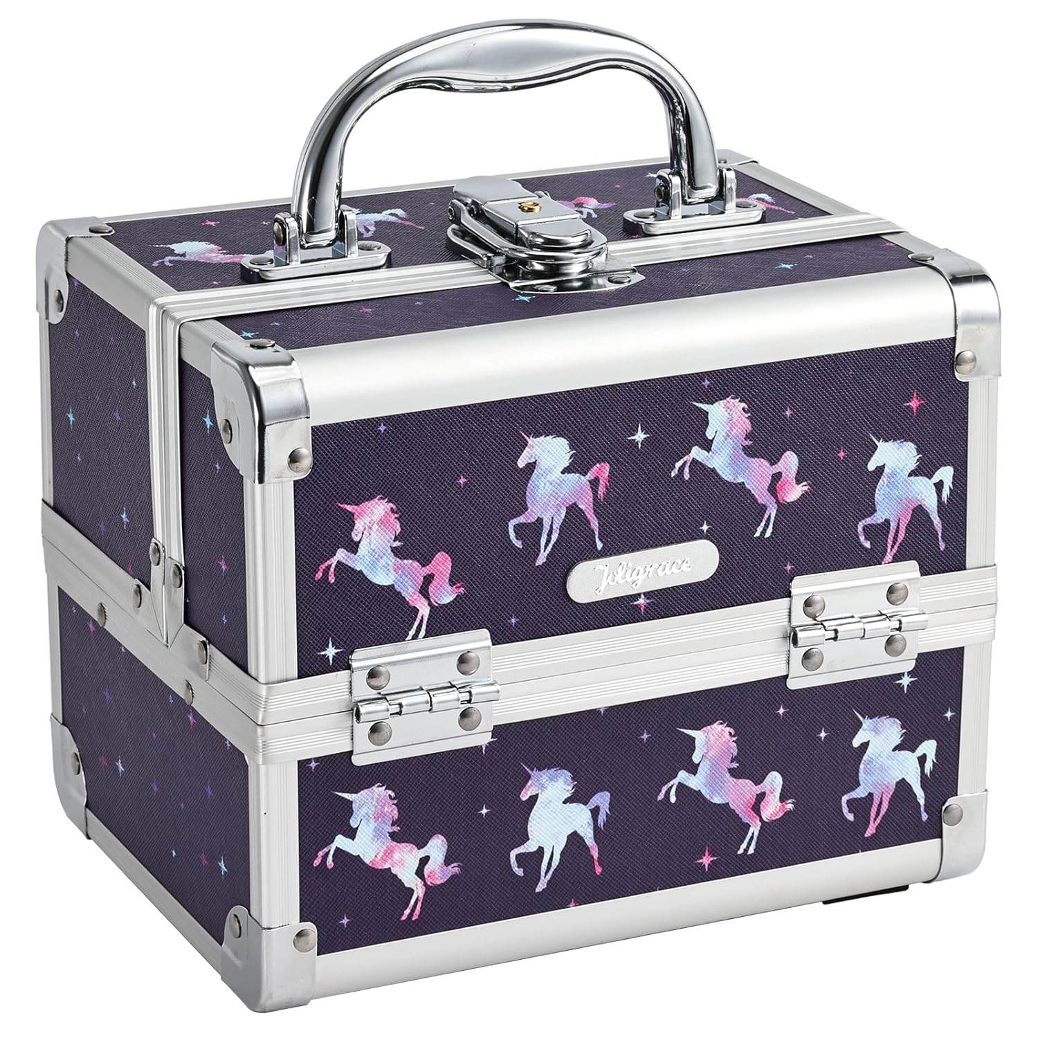 Joligrace Makeup Case for Girls Cosmetic Train Case Makeup Storage Box Jewelry Organizer Hair Accessories Lockable with Trays & Mirror Kids Gift Unicorn Joligrace Makeup Case for Girls Cosmetic Train Case Makeup Storage Box Jewelry Organizer Hair Accessories Lockable with Trays & Mirror Kids Gift Unicorn
