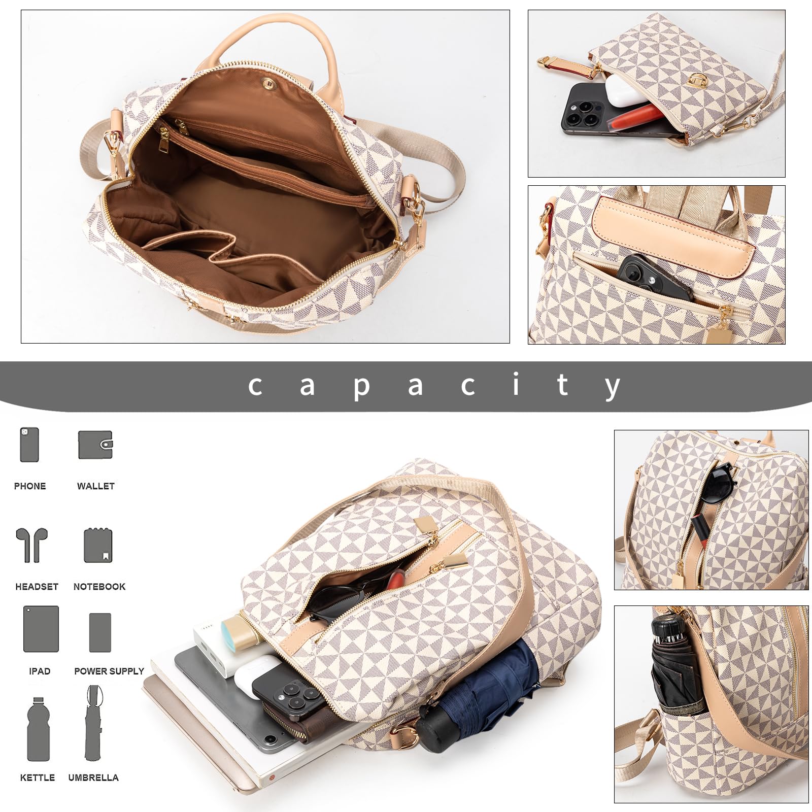 Womens Backpack Purse Leather Anti-theft Large Fashion Designer Travel Backpack Bag Men's Backpack Shoulder Bags