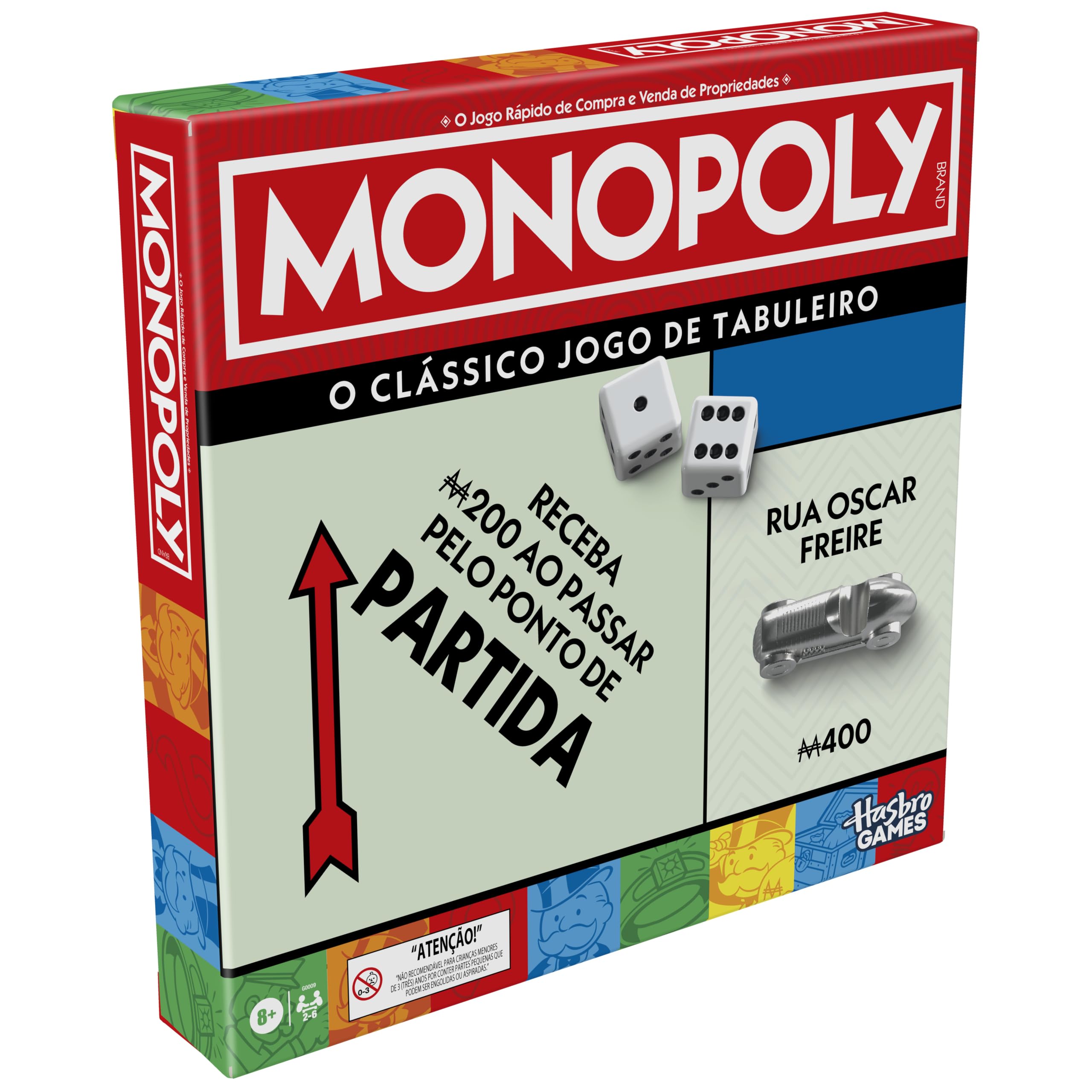Monopoly Jogo de tabuleiro para a família, jogos de estratégia, 2 a 6 jogadores, jogos para crianças
