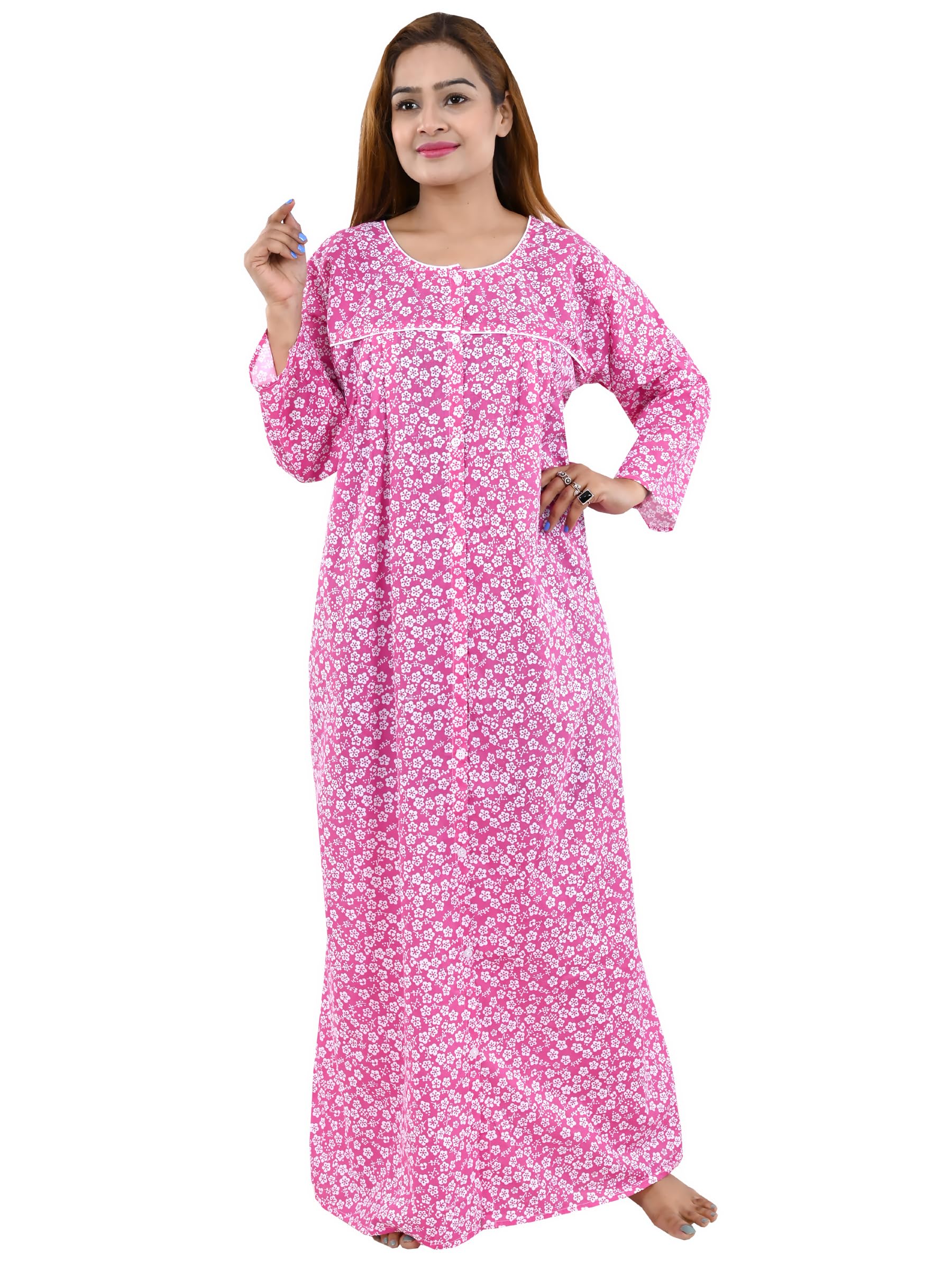 FLORYA Women Nighty/Nightgown/Maxi-picture-51