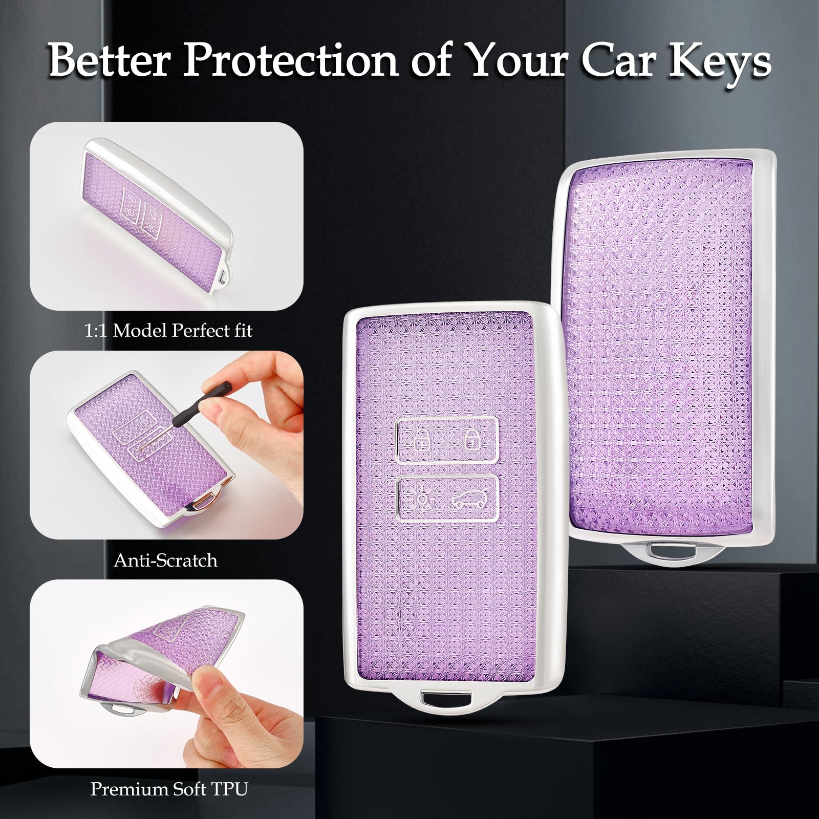 OFF WE GO Étui Clés Coque Protection Renault Dacia - Bleu Or - Clio Captur Kadjar Espace