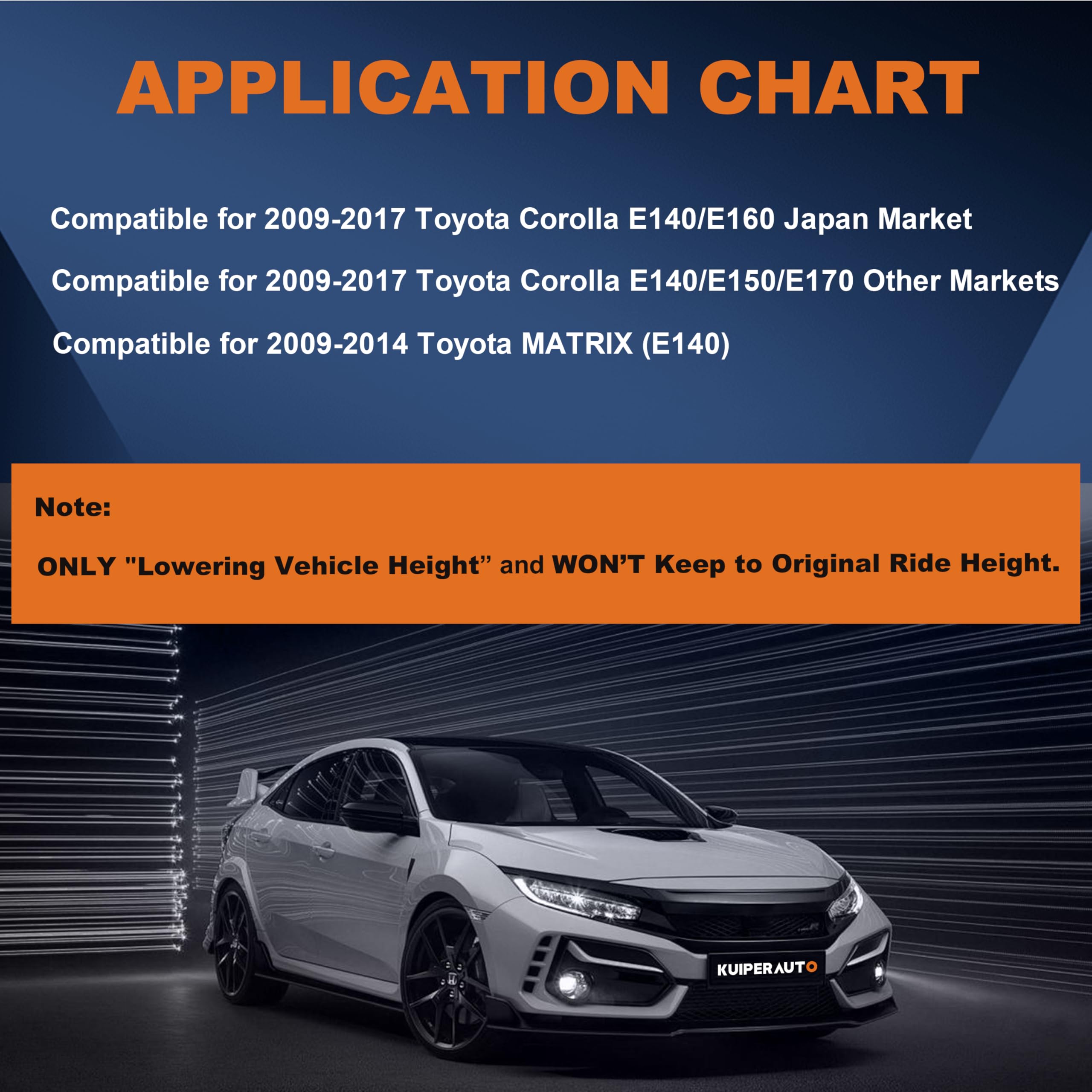 Coilovers Suspension Lowering Kit For 2009-2017 TOYOTA COROLLA Struts