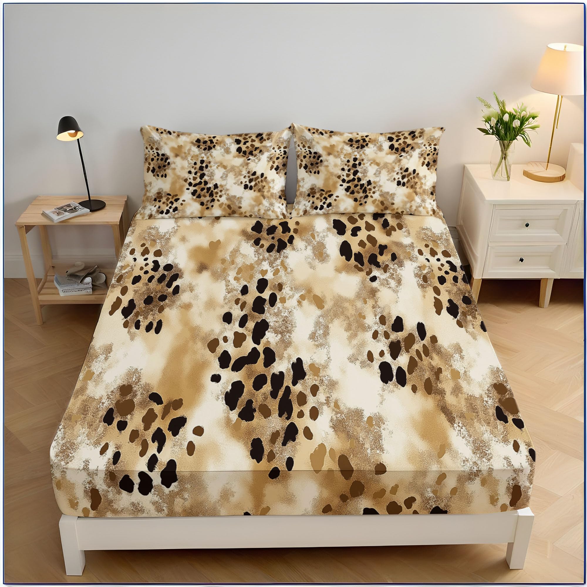 Drap-Housse Léopard 90x190cm : Fini le Drap qui Bouge sur Matelas Épais