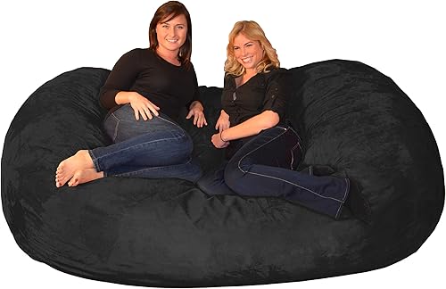 Silla de saco puf Tamaño grande, bolsa de espuma de memoria de 4', 5', 6', 7,5', muebles de bolsa y sofá tumbona. Sofá grande con cubierta de micro