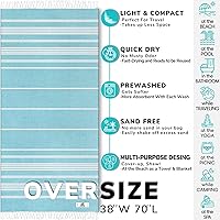 Vista 3 de Toalla de playa turca de gran tamaño de 38 x 70 pulgadas, diseño sultán, toalla turca para playa, baño, piscina, gimnasio, yoga, prelavada, ligera