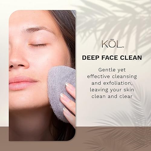 Miniatura 3 de KOL - Almohadillas exfoliantes de 6 fibras con infusión de carbón esponja facial para limpieza profunda diaria y exfoliación regular y eliminar la