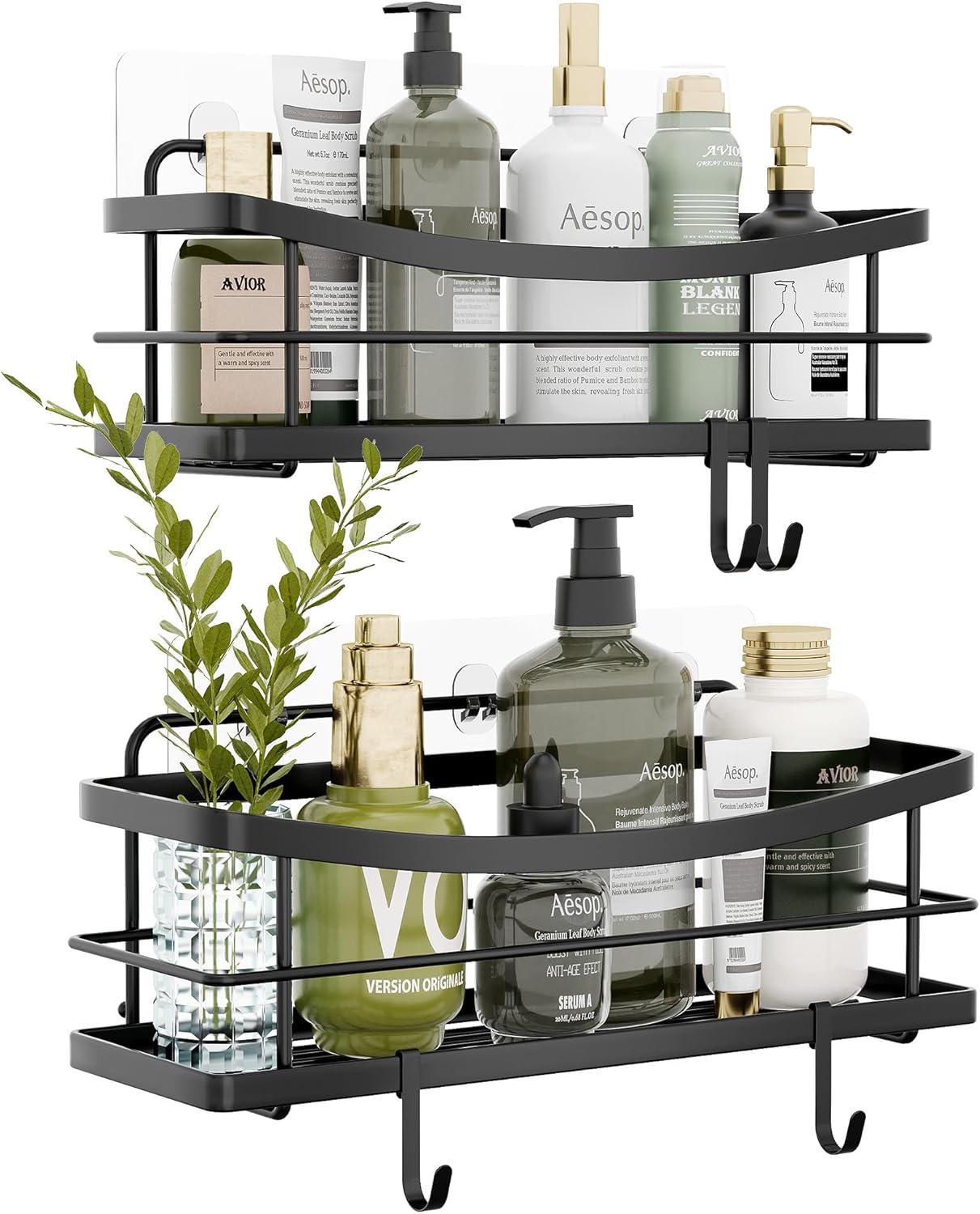 Amazon.com: Nieifi Shower Organizer,Adhesive Black Shower Caddy for Bathroom Storage Stainless ...