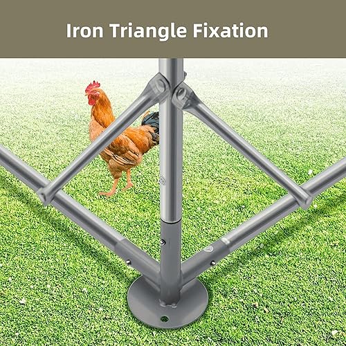 Miniatura 5 de Jaula grande de metal para gallinero de corral, gallinero resistente para patio, con cubierta impermeable y anti-UV para uso en granja al aire libre