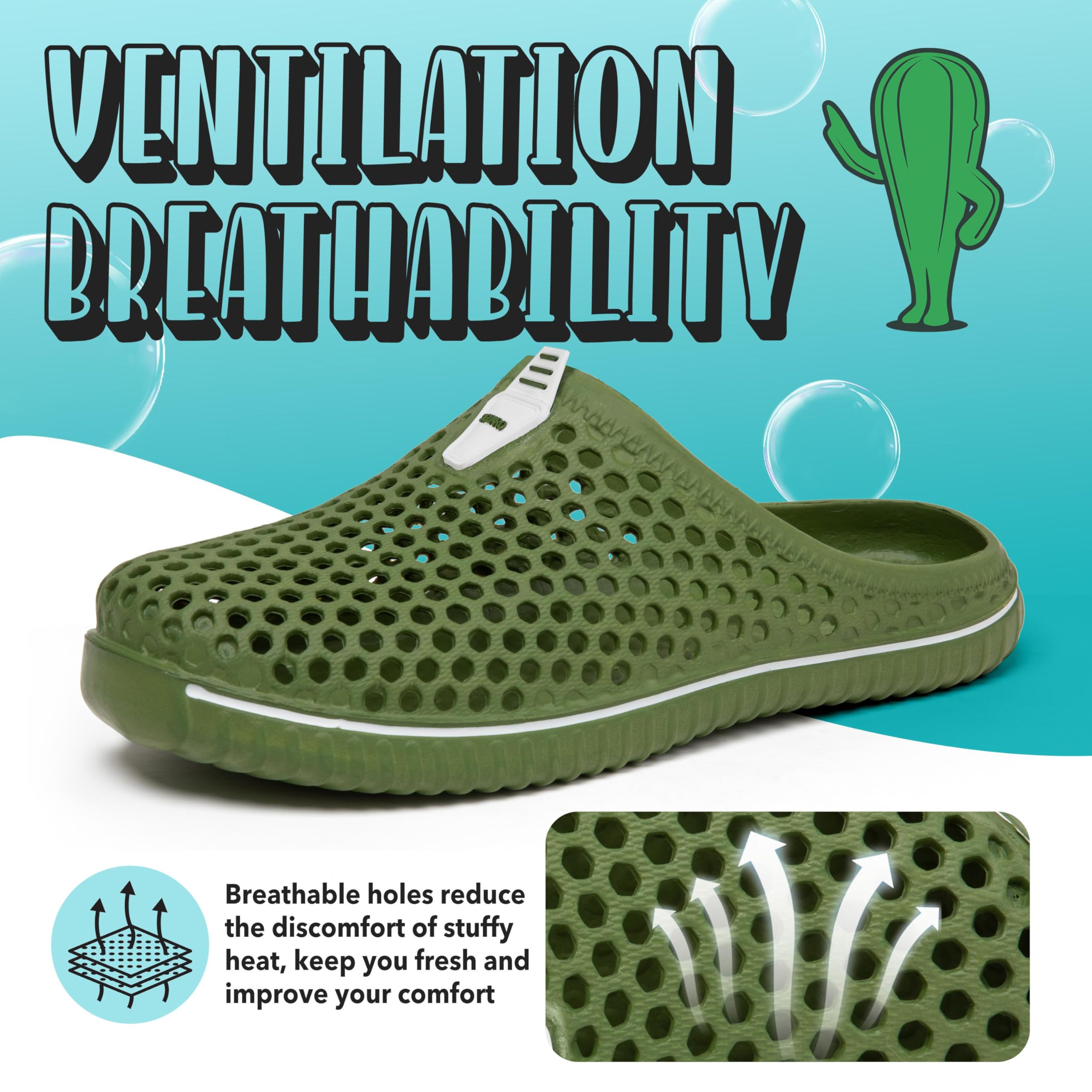 SAGUARO Uomo Donna Spiaggia Traspirante Pantofole Leggero Flessibile Estate Sandali Anti-scivoloso Unisex Clogs Piscina Slippers 36-45EU