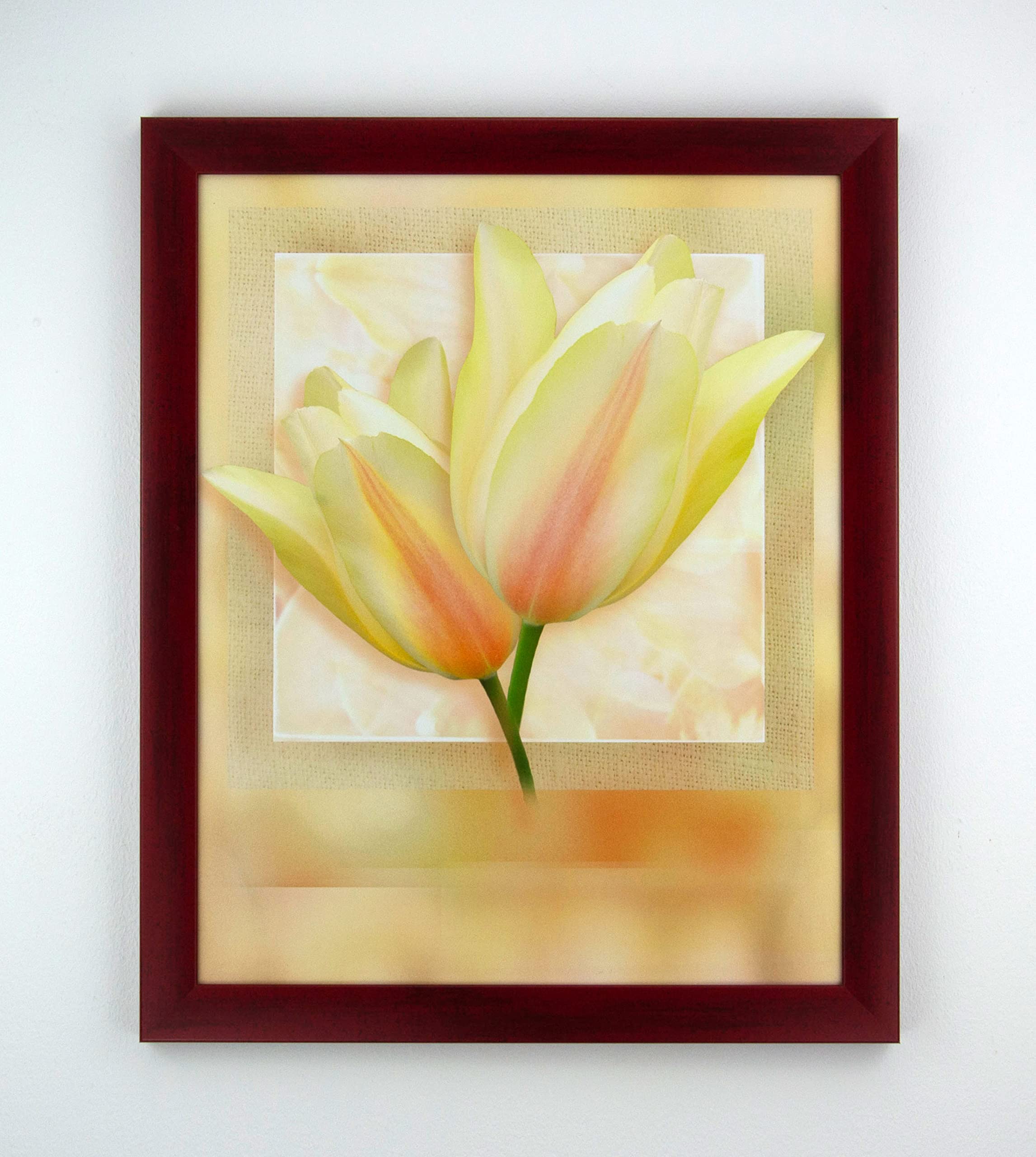 Bilderrahmen 51 x 71 cm Octavia Weinrot gewischt mit Kunstglas klar