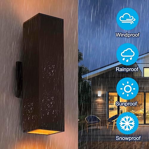 Miniatura 3 de Luces de pared para exteriores con sensor de fotocélula del anochecer al amanecer, montaje de pared exterior con bombillas LED A19, luces de aplique