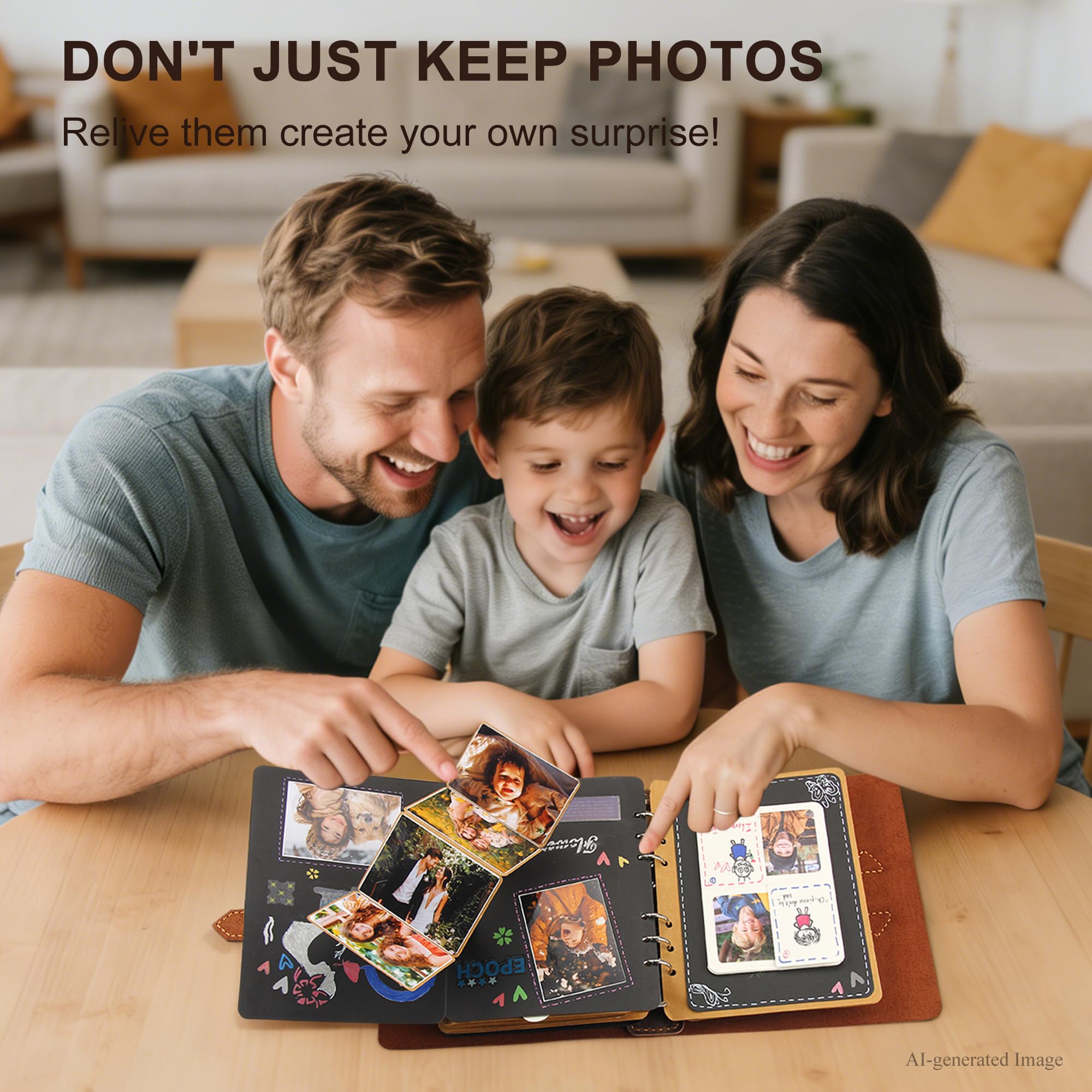Ręcznie wykonany album fotograficzny z prawdziwej skóry, do scrapbookingu, interaktywna książka pamiątkowa 3D, na ślub, dziecko, zdjęcia rodzinne (podróż, rocznica, prezent urodzinowy) - D.Brown