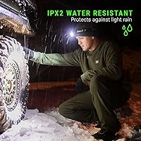 Vista 5 de LitezAll Quattro - Linterna frontal LED de 4 modos, iluminación recargable manos libres para acampar y senderismo, paquete de 2