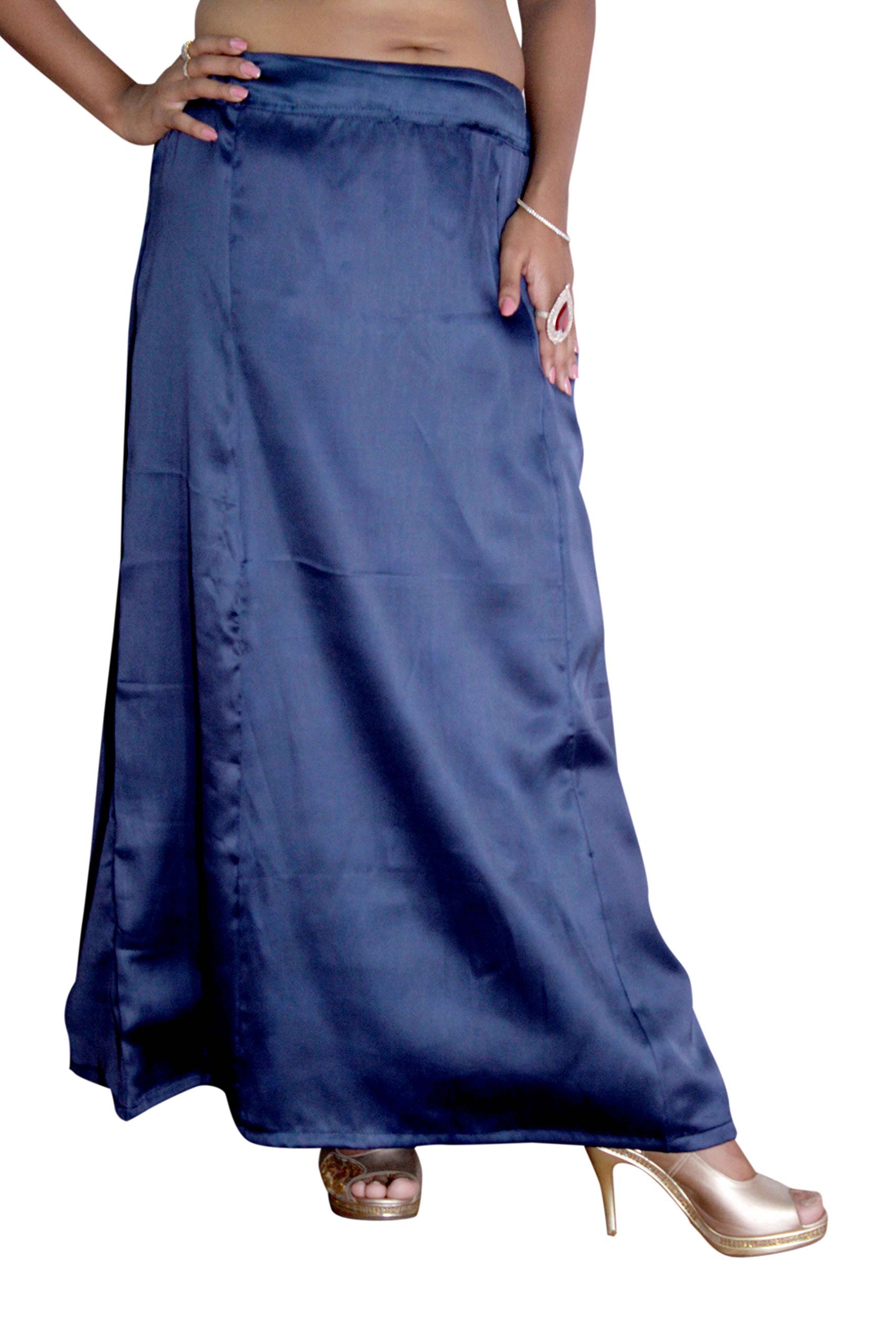Women's Satin Petticoat with Same Colour Lining (Navy Blue, 42/Medium)-image-20