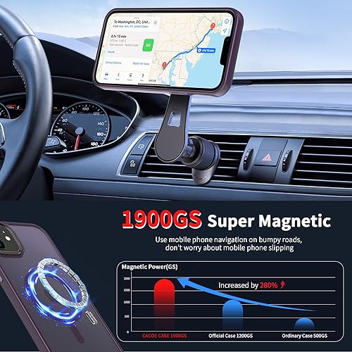 Miniatura 2 de CACOE Funda magnética para iPhone 12 y iPhone 12 Pro 2020 de 6.1 pulgadas, compatible con MagSafe y soporte magnético para teléfono de automóvil,