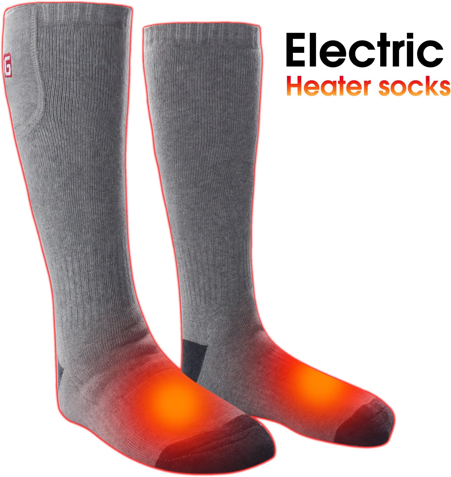 Heated Socks Electric Batteries Socks Foot Warmer Men Woman(Gray)
