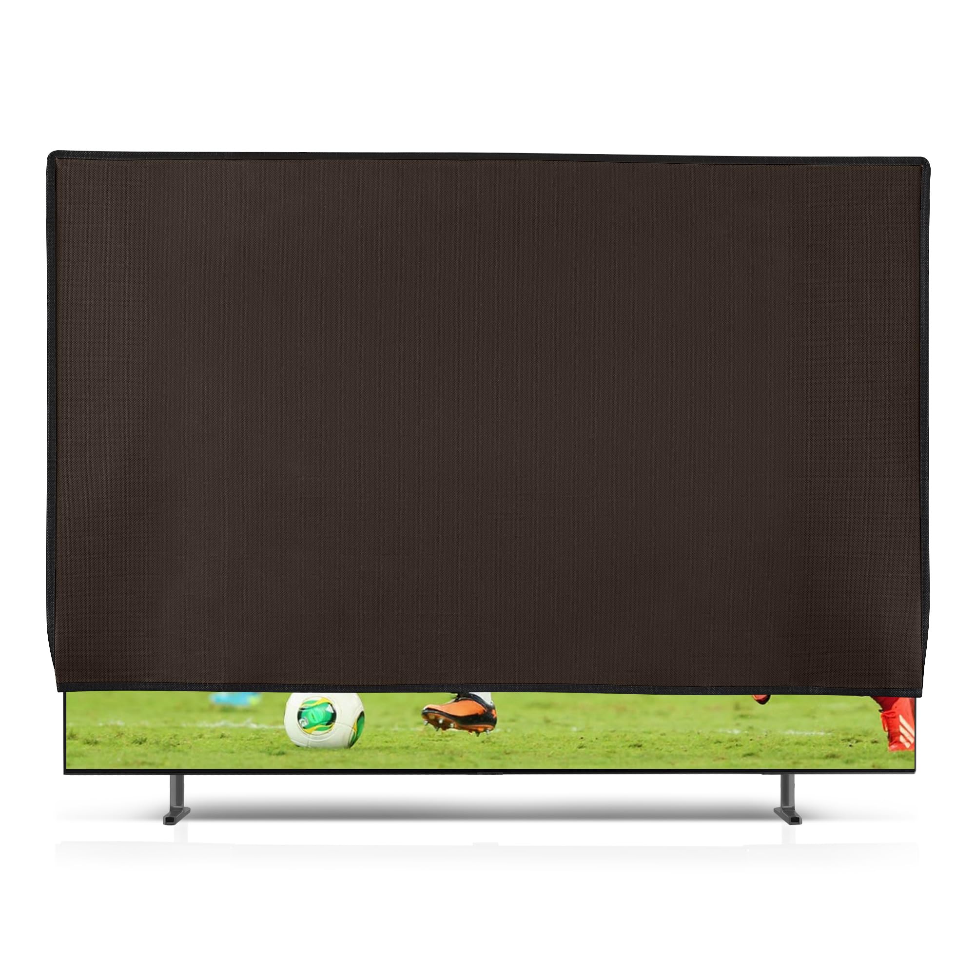 kwmobile Funda para monitor 85" TV - Cubierta protectora textil para pantalla de TV de Interior - chocolate