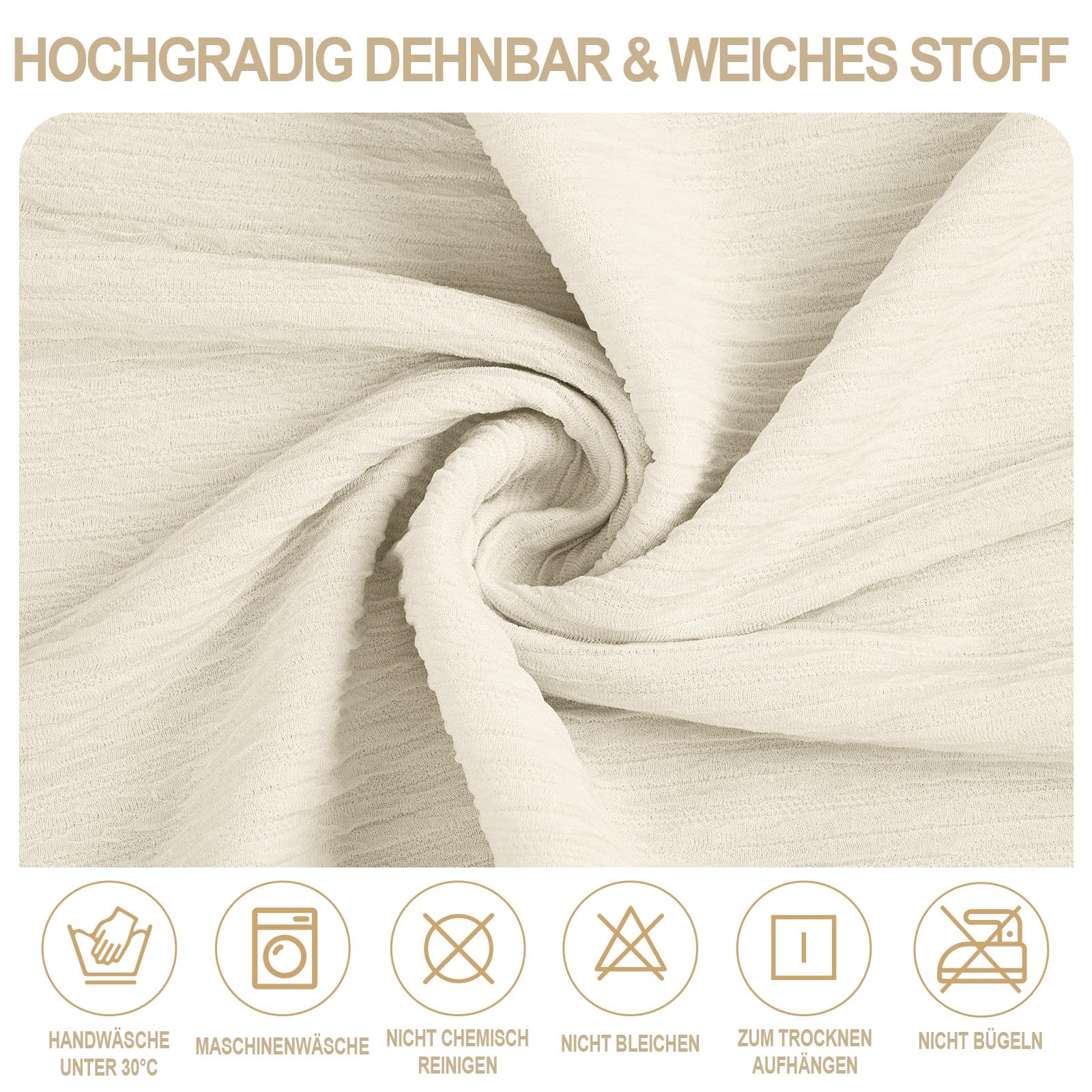 Alishomtll Stuhlhussen 4er Set Stretch Stuhlbezug für Schwingstühle Universal Esszimmerstühle Bezug Waschbar Abnehmbar Stühle Schutz für Küche Bankett Hochzeit Hotel Restaurant (Beige, 4pcs)