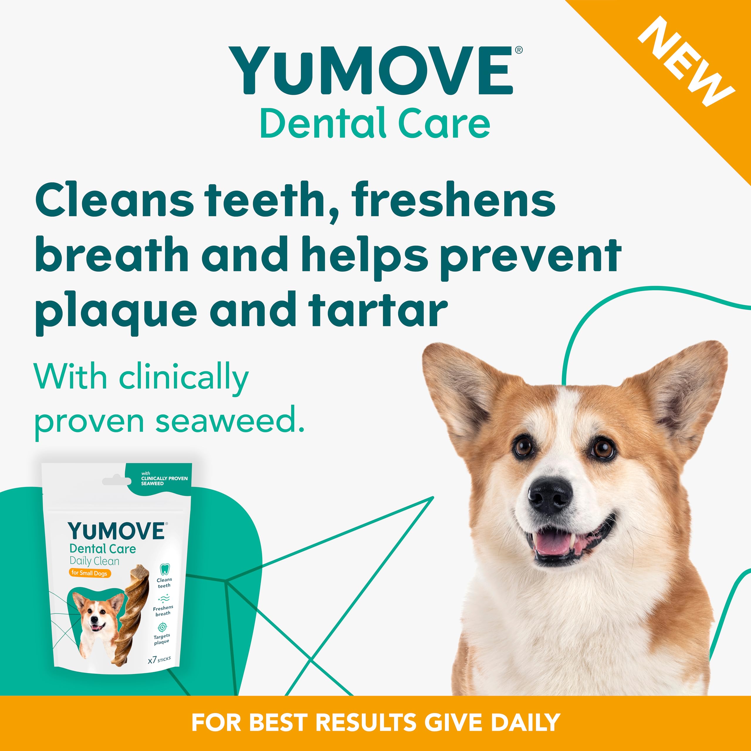 YuMOVE Daily Clean Dental Sticks for Small Dogs | 7 pack - Image 2