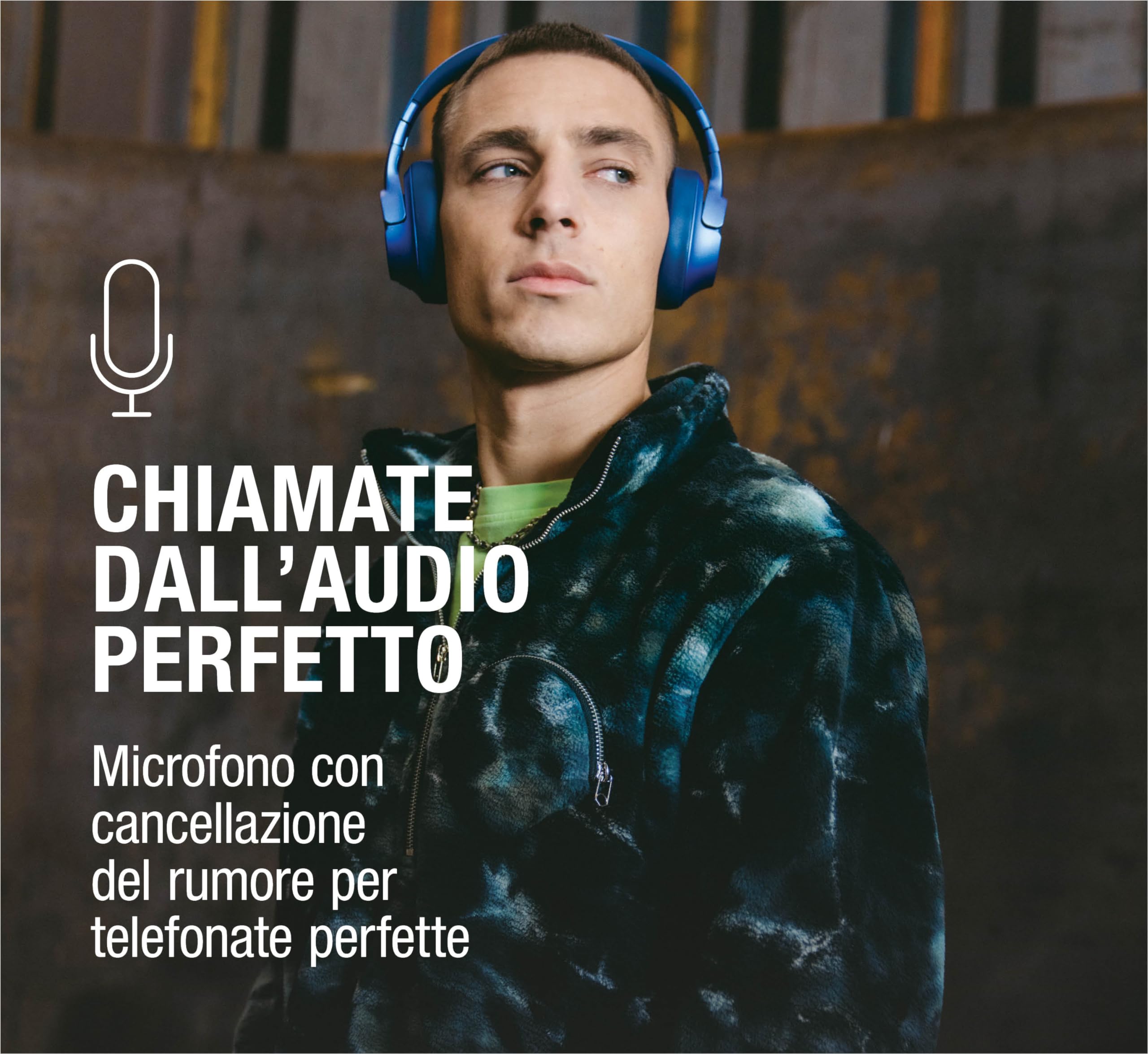 Fresh 'n Rebel Clam Fuse Cuffie Bluetooth Over Ear con Cancellazione Attiva del Rumore Ibrida, con Microfono ENC (chiamate perfette), Modalità rumore ambientale, 45h di Autonomia, Senza Fili (Blu)