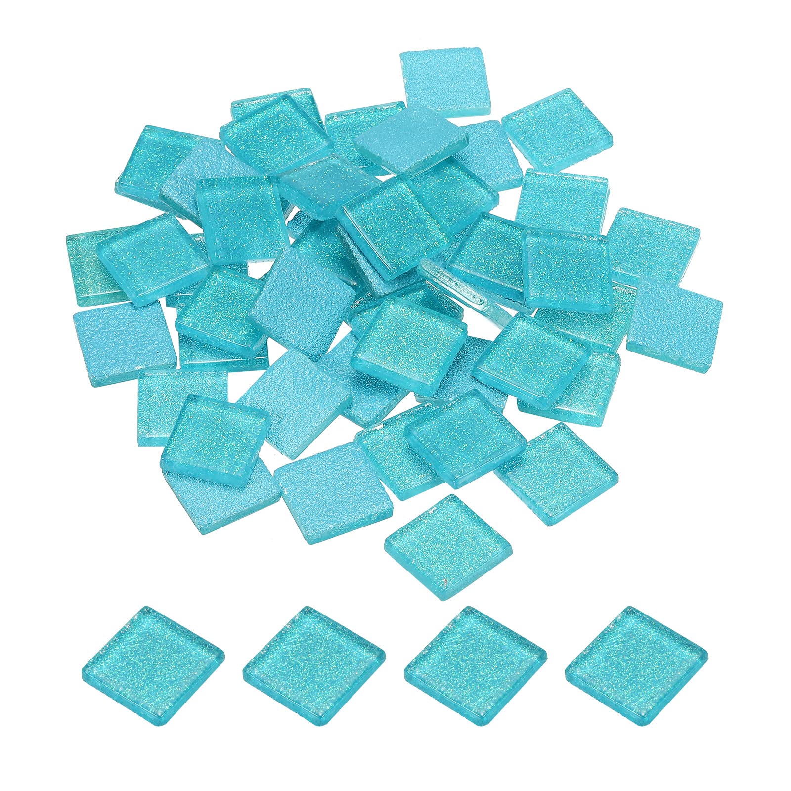 Carreaux de mosaïque carrés bleu fluo 200g pour mosaïque en verre DIY