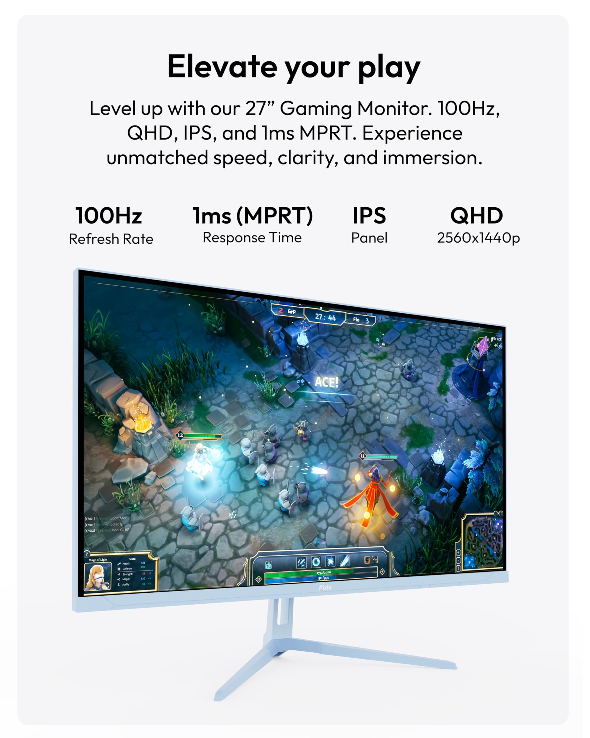 Amazon.com: Pixio PX275 Wave Blue 27 inch 100Hz Refresh Rate