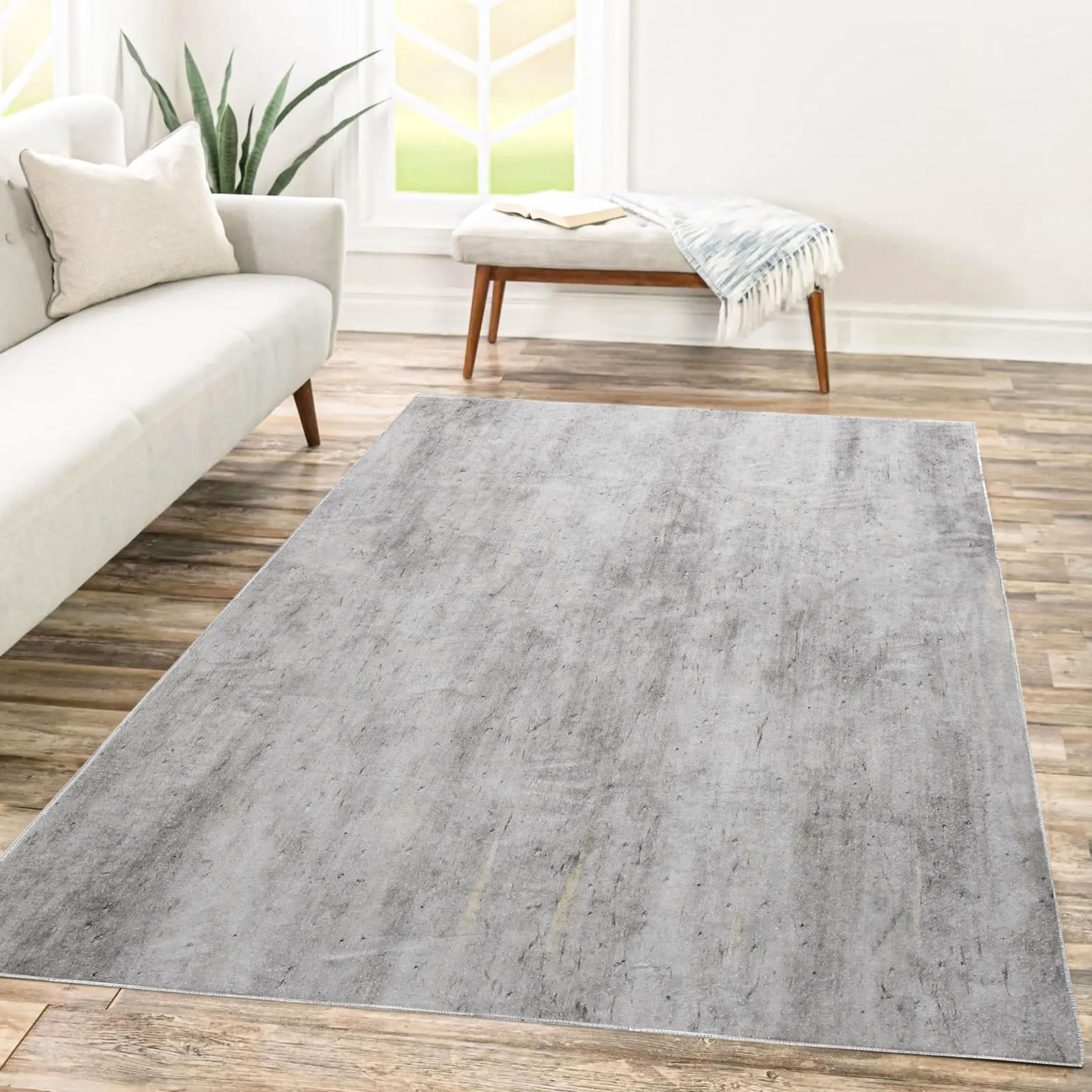 Tinyboy-hbq Alfombras de área para sala de estar, alfombras grandes lavables de pelo corto, alfombras abstractas suaves para dormitorio, comedor, decoración del hogar, alfombras grises antideslizantes