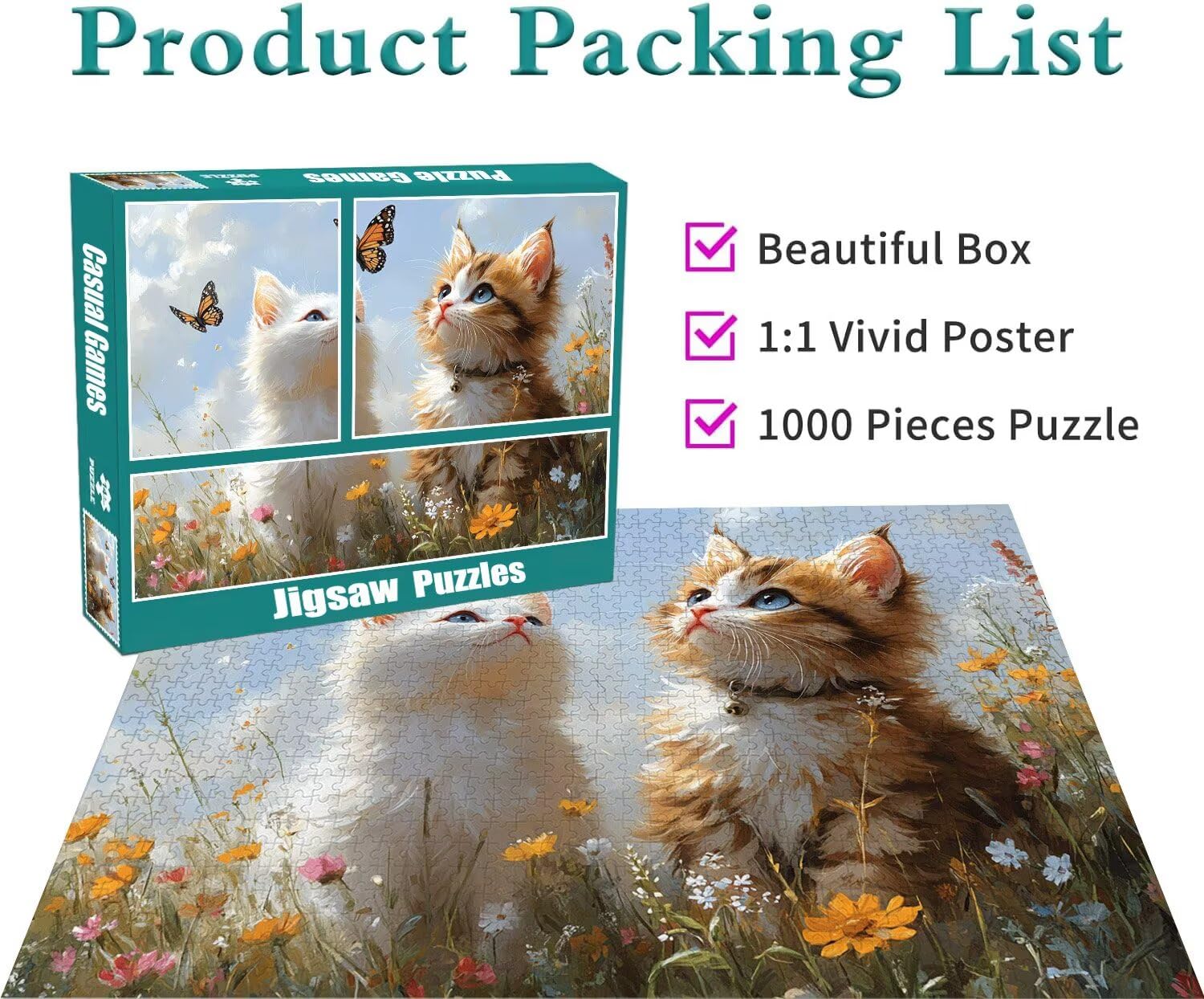 Puzzle Erwachsene 2000 Teile Katze Tier Educa Jigsaw für Kinder ab 8 Jahren Mädchen Jungen, Erwachsene Impossible Klassische Puzzles Schwer, Anspruchsvoll Spielspaß, Als Familienspiel 70x99cm t-658