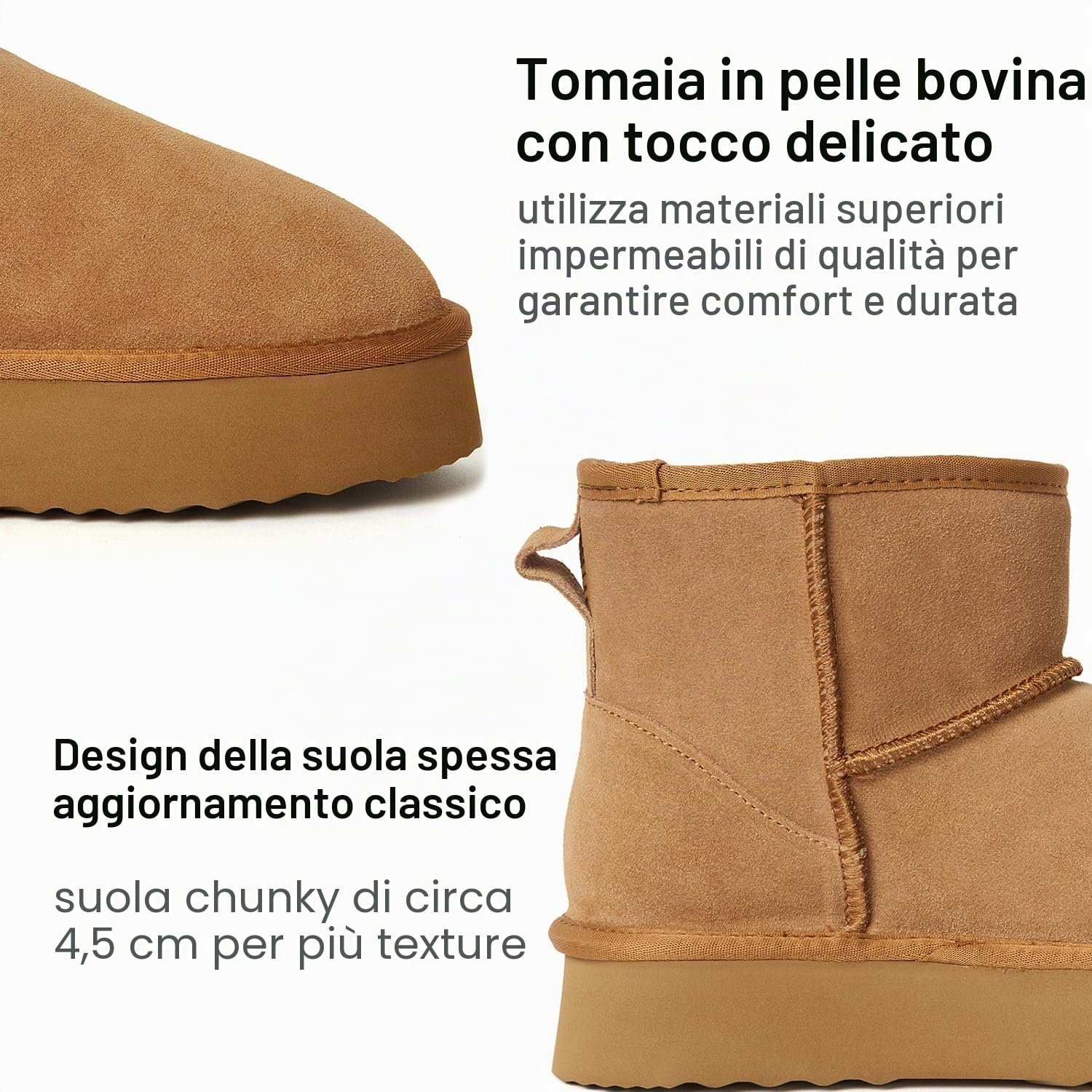 Shenduo Plateau Caviglia Stivali da Neve Impermeabile Classico