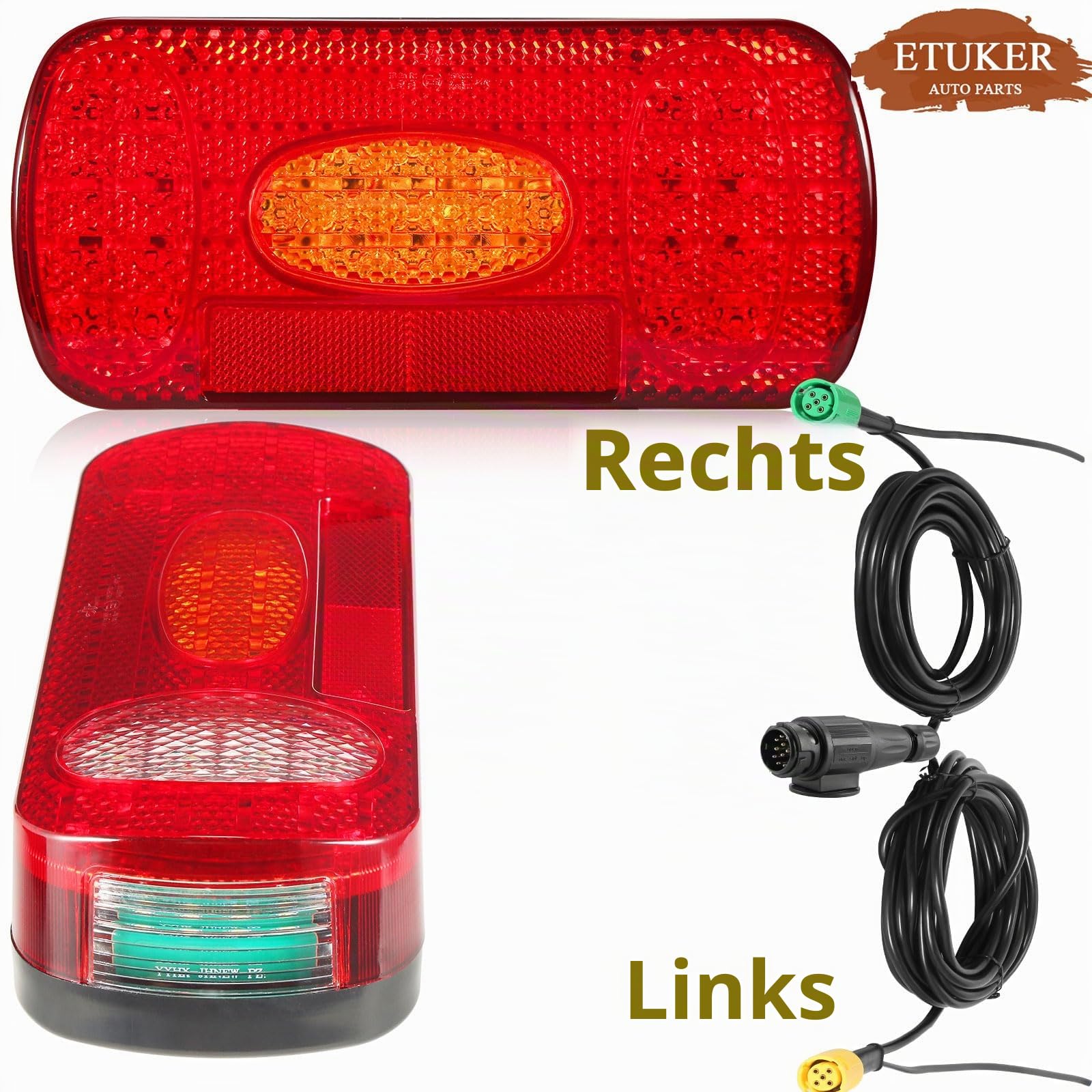 Anhänger Rückleuchten 13polig LED 12/24v 7Funktion Ruckfahrscheinwerf Nebelschlussleuchten Kennzeichenbeleuchtung