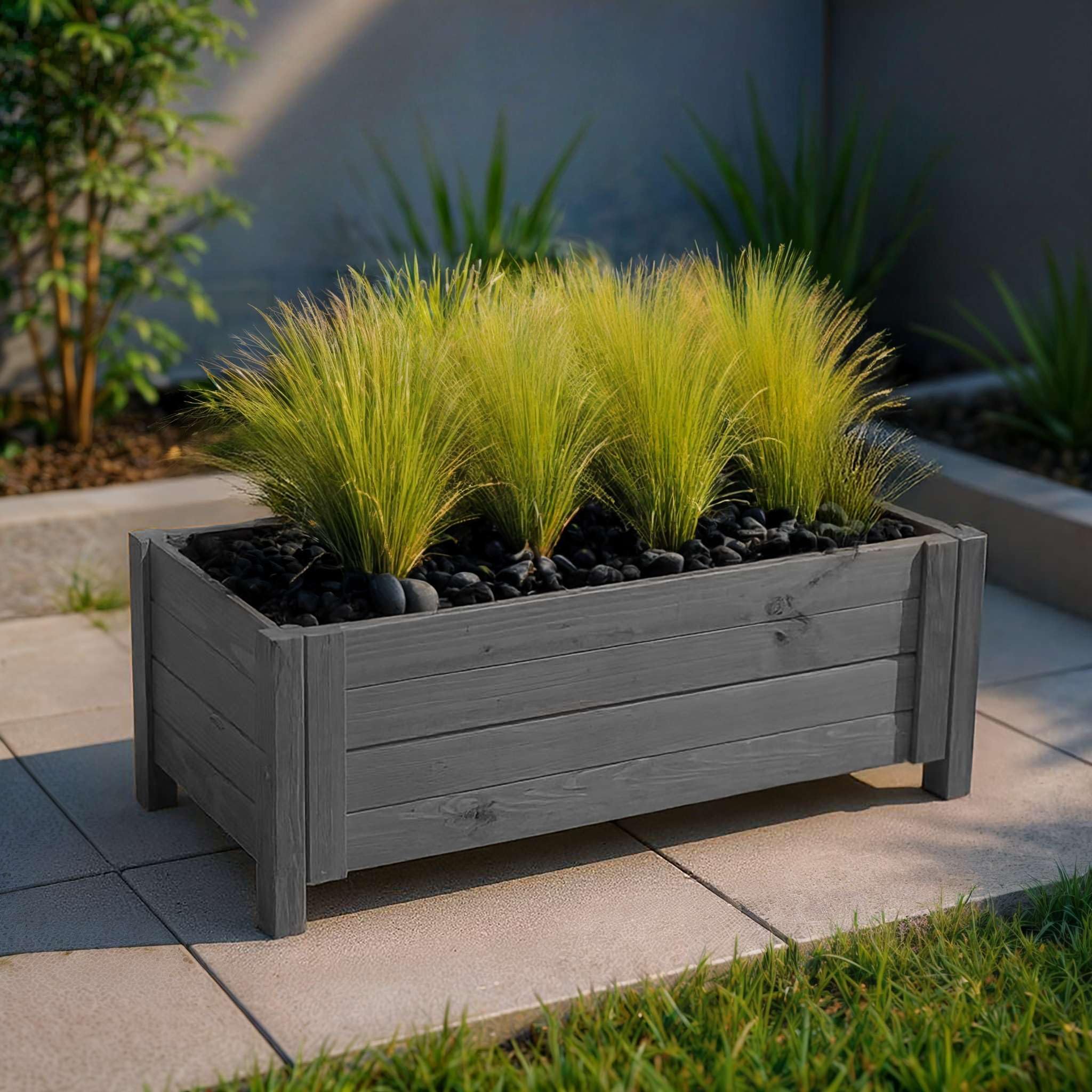 BOGATECO Houten Plantenbak, bloempot, Geïmpregneerd hout tuin plantenpot | 39x39x79 cm | voor de tuin, terras of balkon | verschillende uitvoeringen, indoor et outdoor | Agro-niet-geweven | Donker Bruin