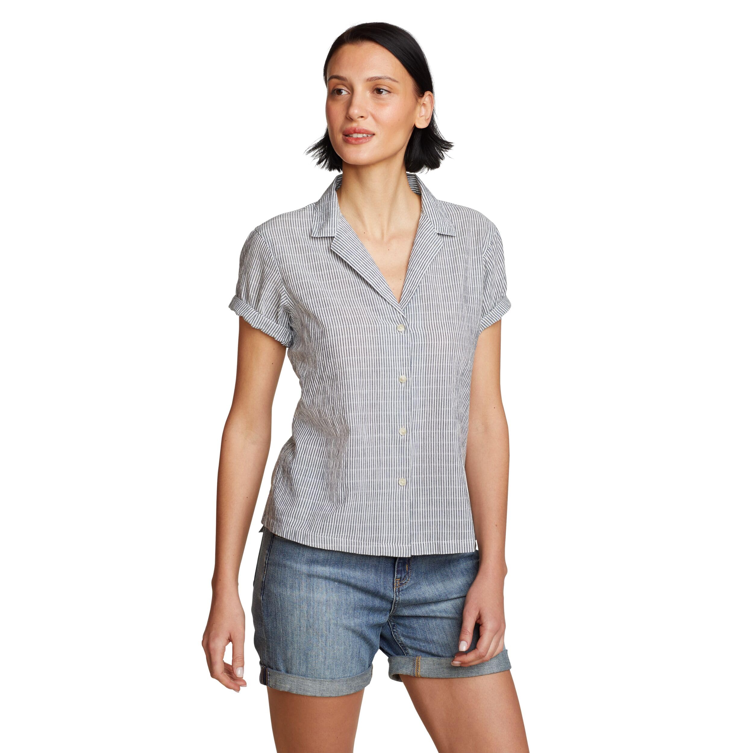 Eddie Bauer Women's Packable Camp Shirt, Marina, S