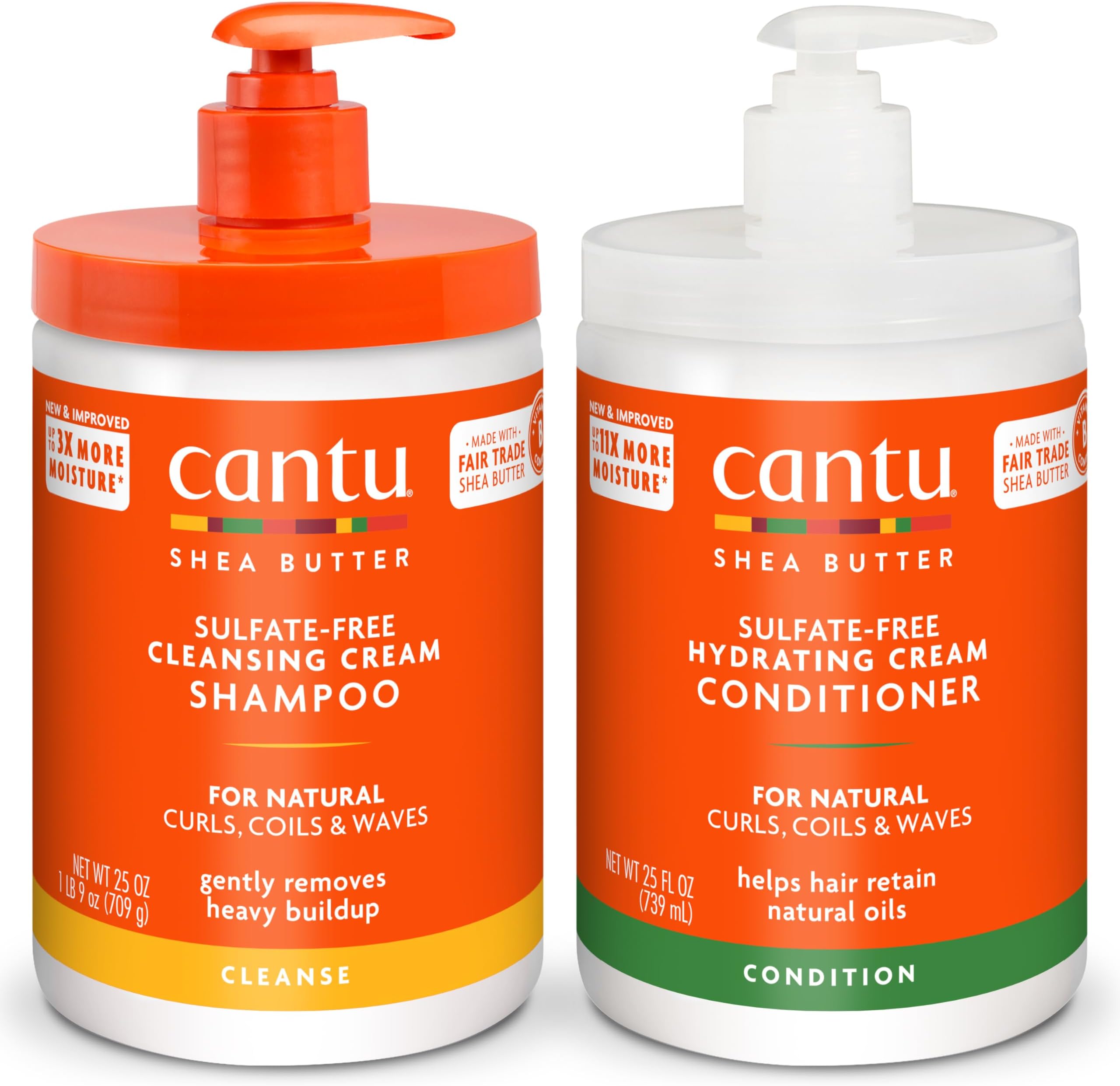 Shampoo & Conditioner with Shea Butter for Natural Hair, 25 fl oz (Pack of 2)