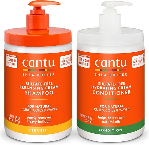 Cantu Shampoo & Conditioner with Shea Butter for Natural Hair, 25 fl oz (Pack of 2)