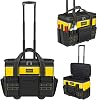 21 inch Rolling Tool Bag with Wheels, Waterproof Tool Bag with Telescopic Handle, 18 Pockets, Multi-Purpose Tool Bags for Construction, Electrician, Yellow/Black
