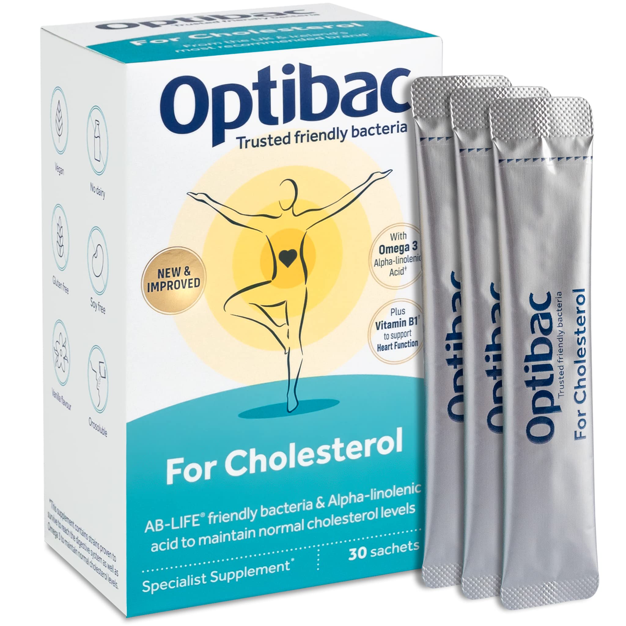Buy Optibac Probiotics for Cholesterol Vegan Supplement with Omega 3