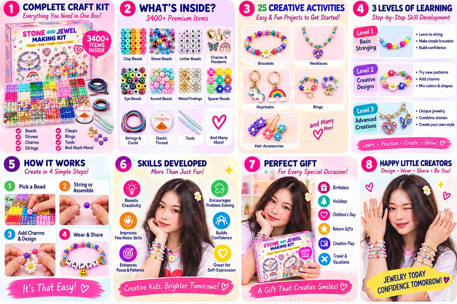Kit per la creazione di braccialetti Golden Bear™ per ragazze