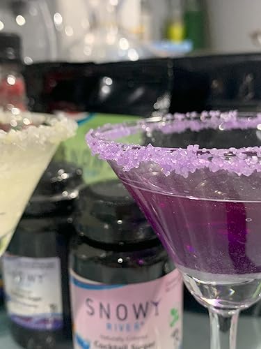 Miniatura 4 de Snowy River Purple Cocktail Sugar - Rimmer de cóctel morado de color natural certificado Kosher (botella de 2 onzas, cristal mediano)