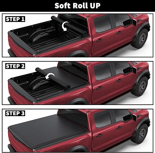 Miniatura 9 de TITANICMOTOR Cubierta enrollable suave para caja de camioneta compatible con Ford F-150 F150 Styleside 2015-2024 5.5 pies 67 pulgadas