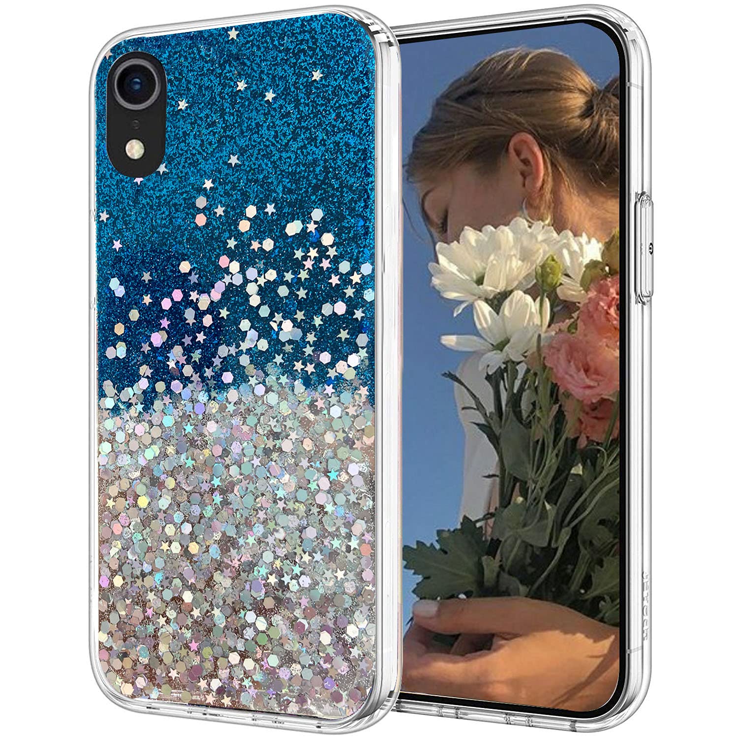 KC Back Cover for Apple iPhone XR, Dry Fixed Glitter Bling Ultra Thin TPU Sparkle Stars Epoxy Soft Silicone Girls Women Case (Blue) (B0964WLYPT) Amazon Price History, Amazon Price Tracker