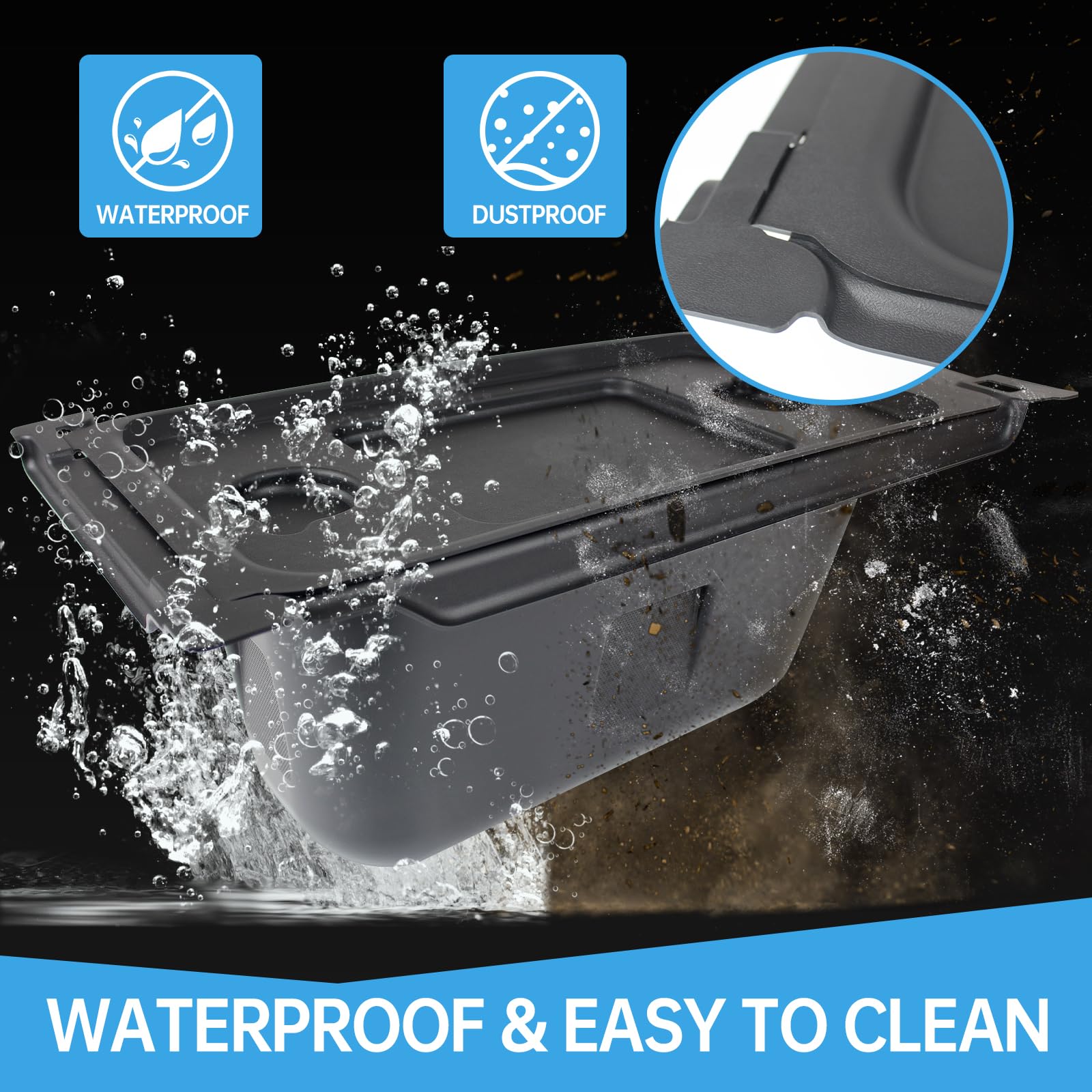 CPOWACE Underseat Storage Box Compatible with 20152023 Kawasaki Mule