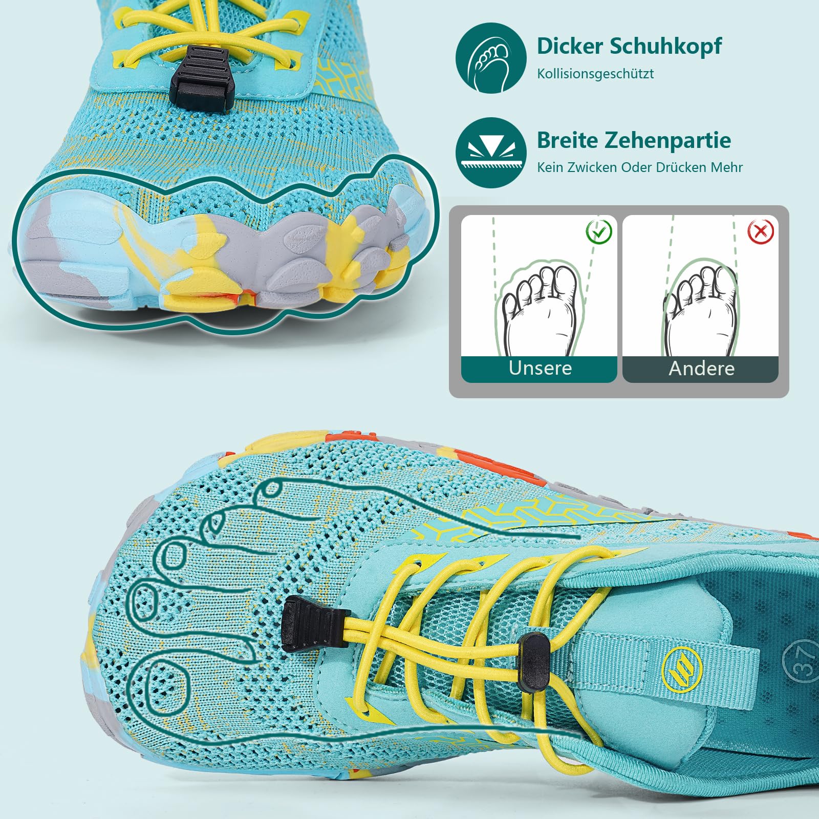Zapatos descalzos para mujer y hombre, ligeros, transpirables, antideslizantes, para gimnasio y actividades al aire libre
