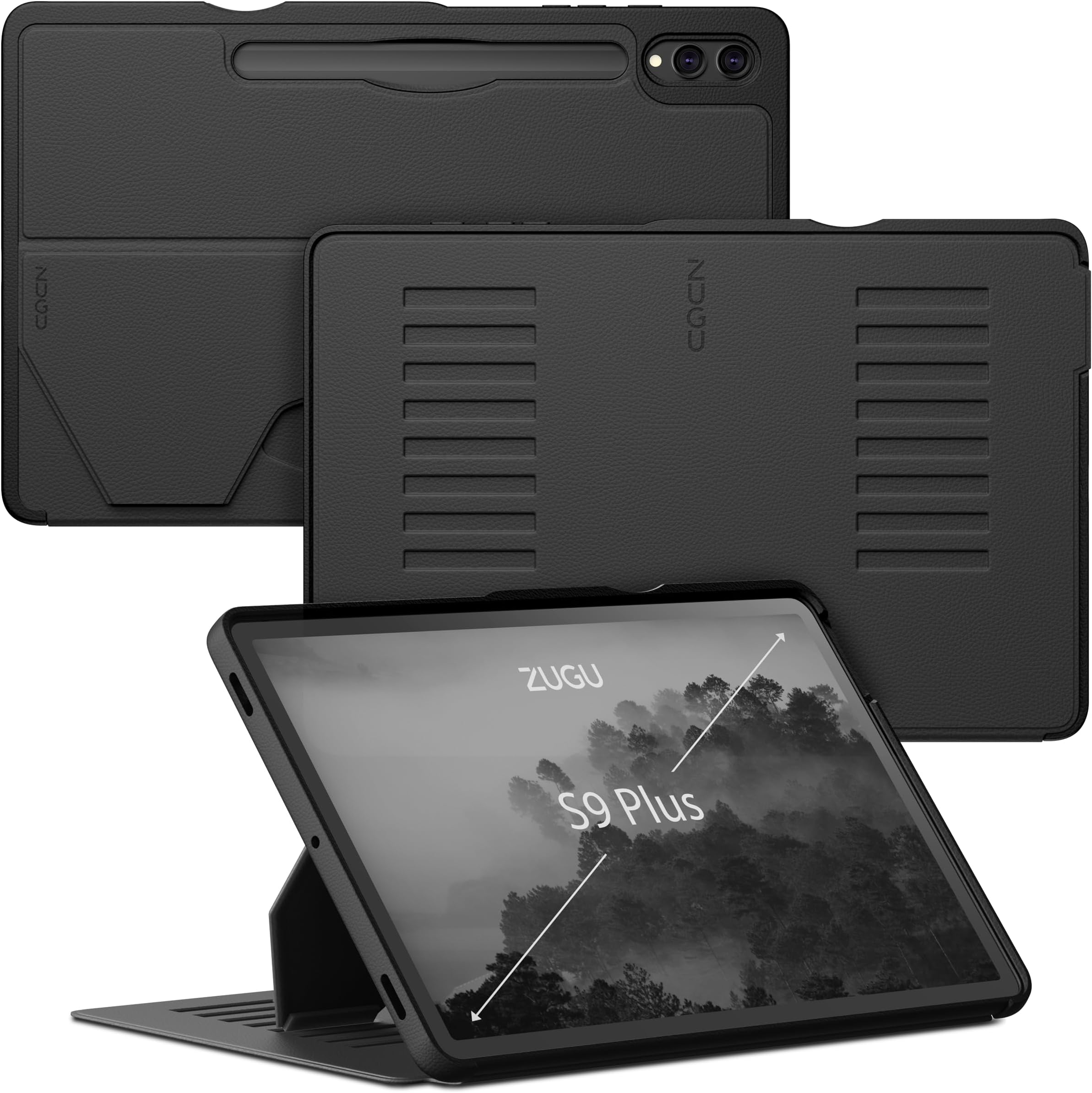 Compatible with Samsung Galaxy Tab S10+/S9+, 12.4 Inch S10+/S9+ Tablet Case, Sleek Design Slim Protective Cover, Magnetic Stand, Sleep/Wake Magnetic Cover, Galaxy Tab S10Plus/S9 Plus, Black
