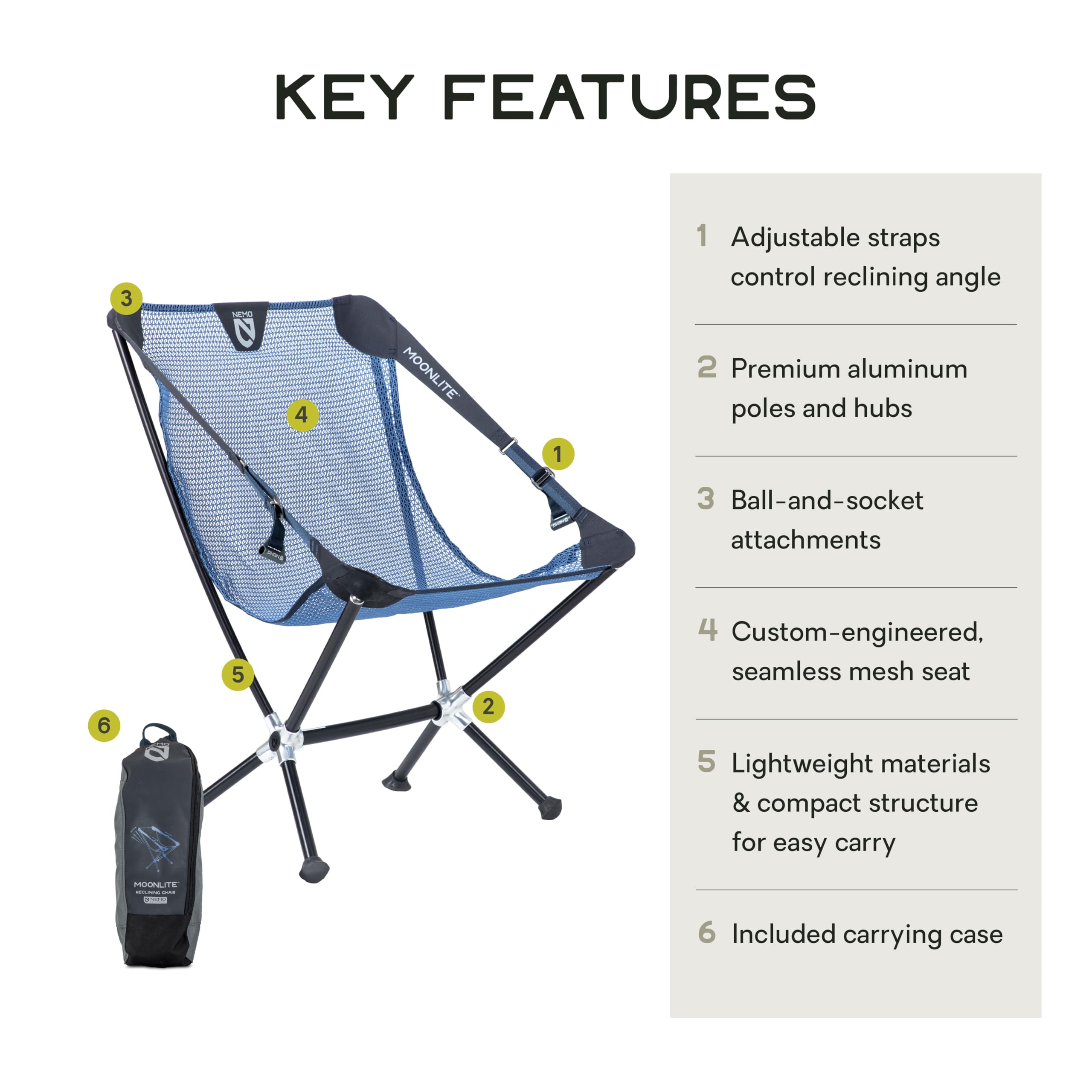 Amazon.com: Nemo Equipment Moonlite Reclining Camp Chair - One